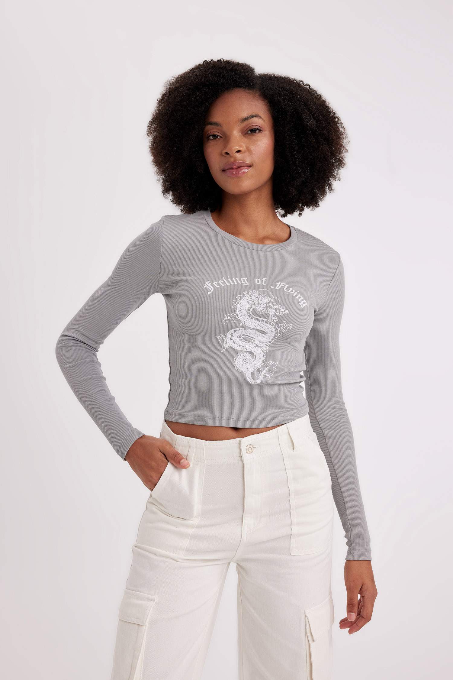 Slim Fit Crew Neck Camisole Long Sleeve T-Shirt