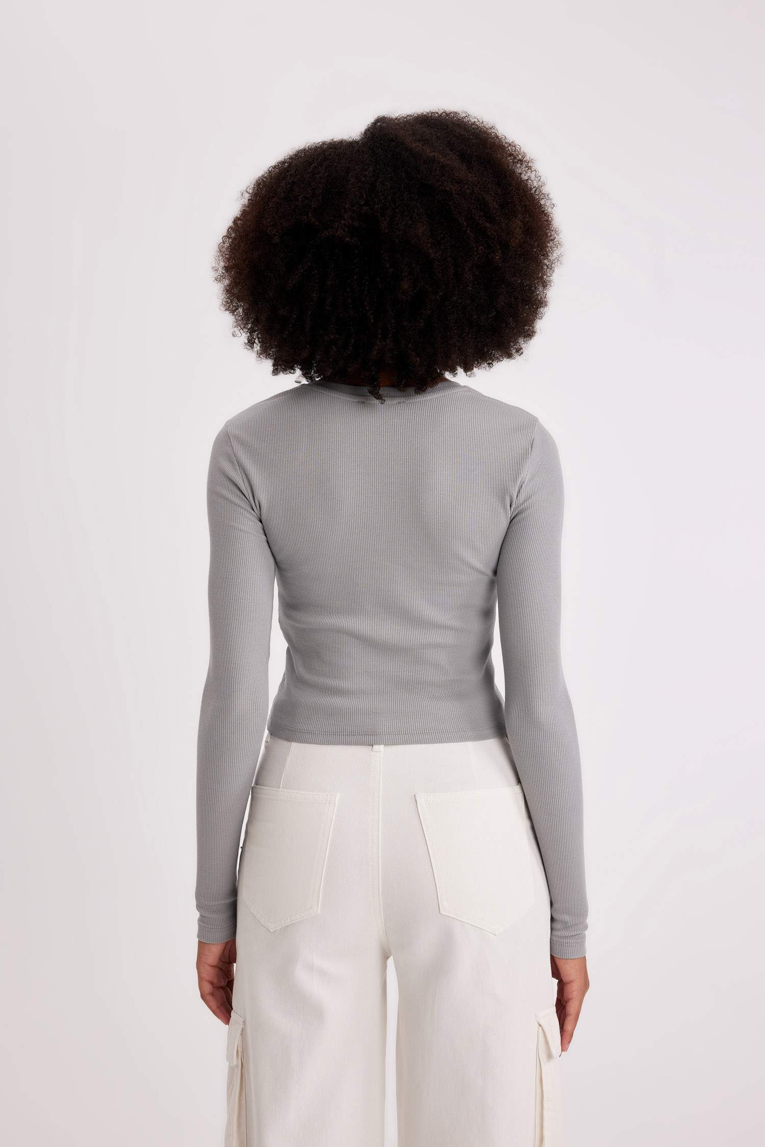 Slim Fit Crew Neck Camisole Long Sleeve T-Shirt