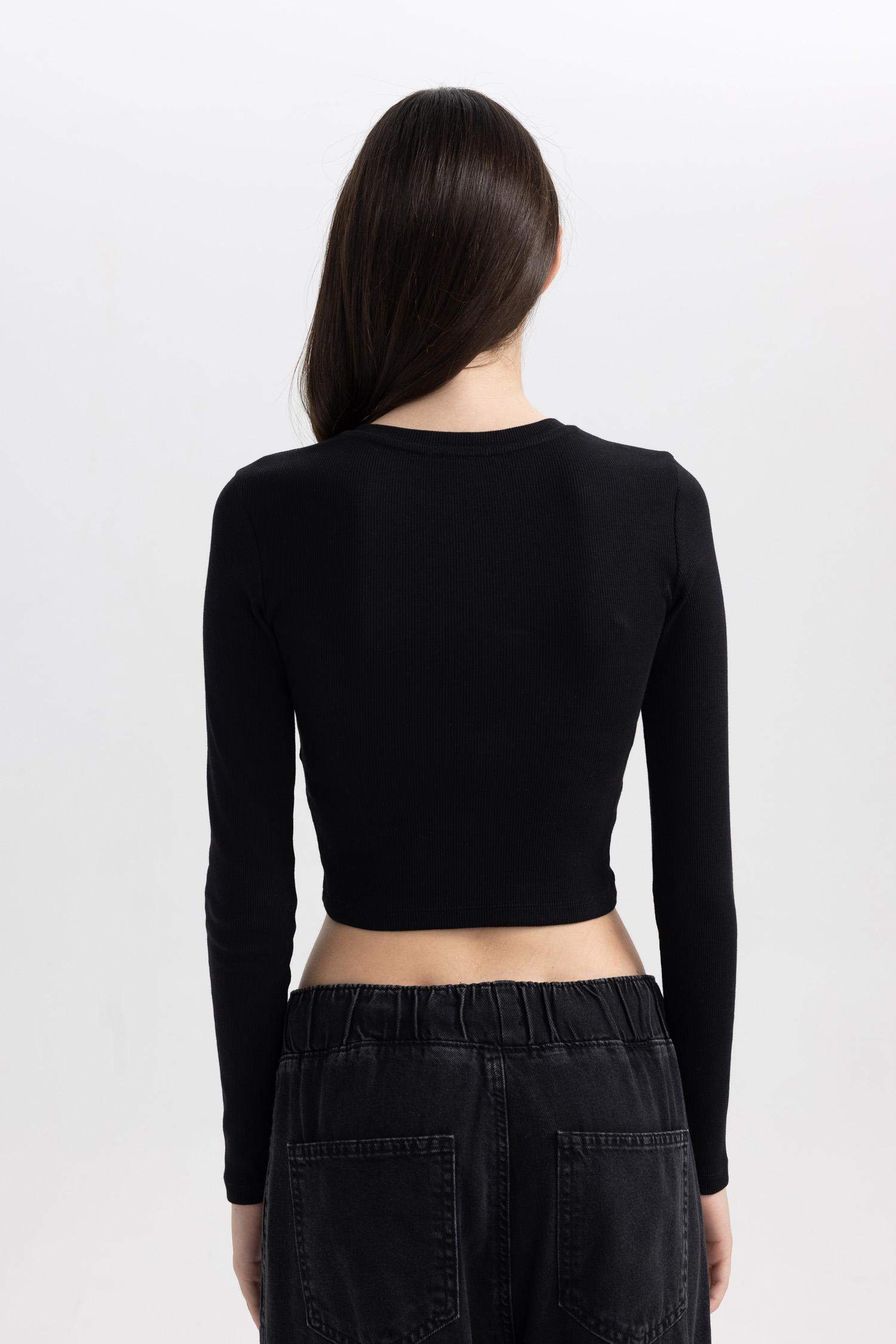 Slim Fit Crew Neck Camisole Long Sleeve T-Shirt