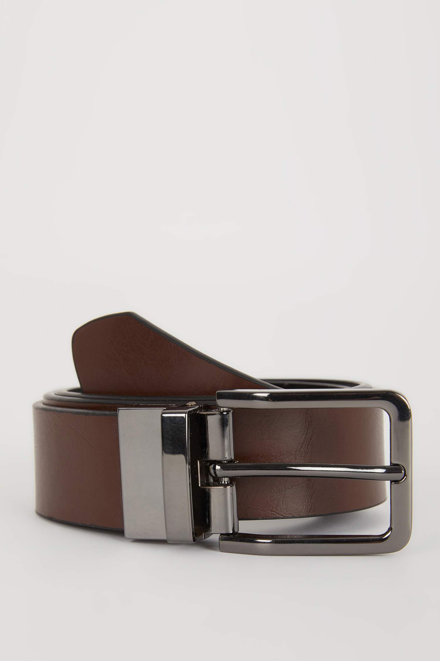 Man Double Sided Clasp Faux Leather