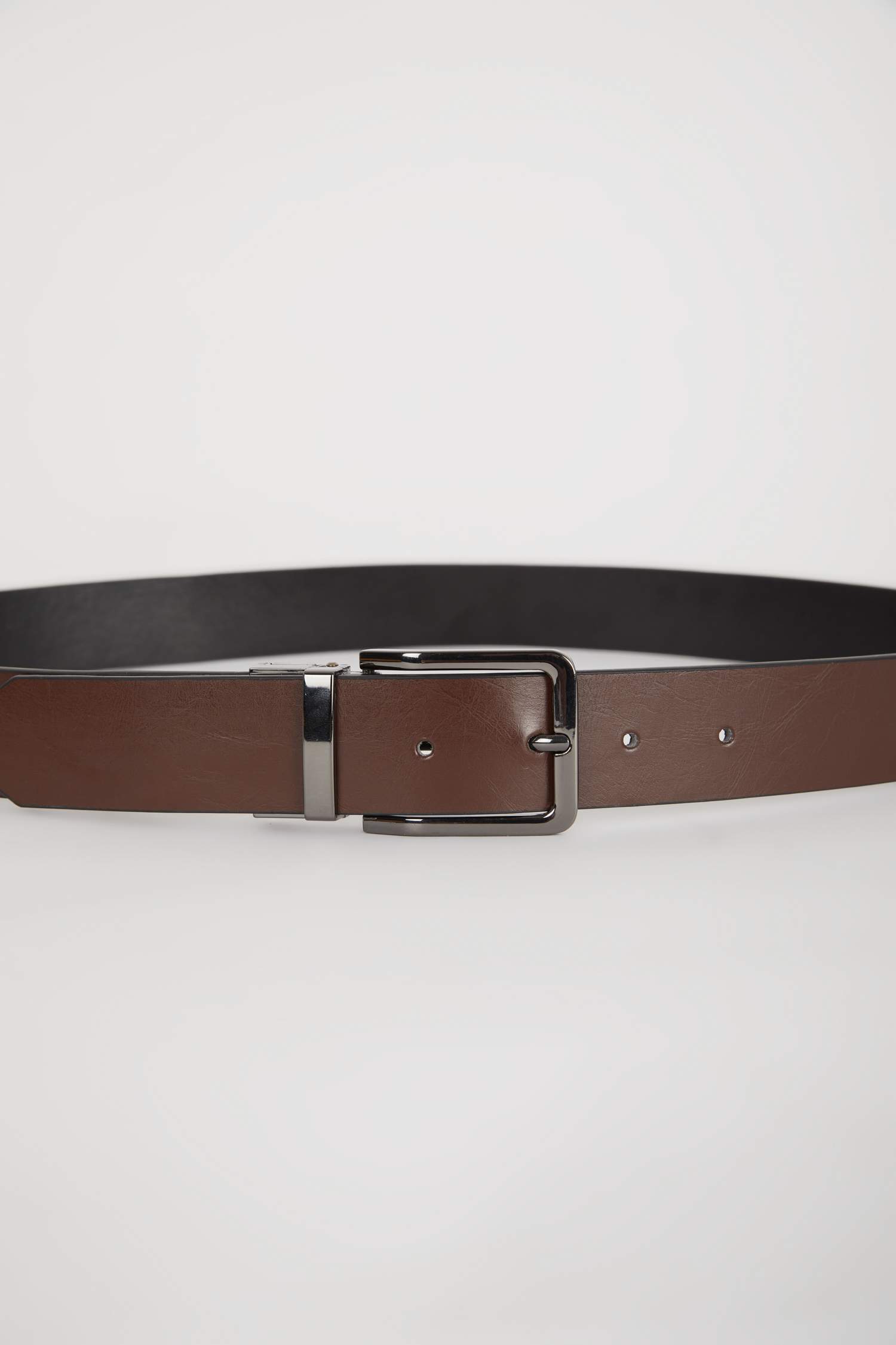 Man Double Sided Clasp Faux Leather