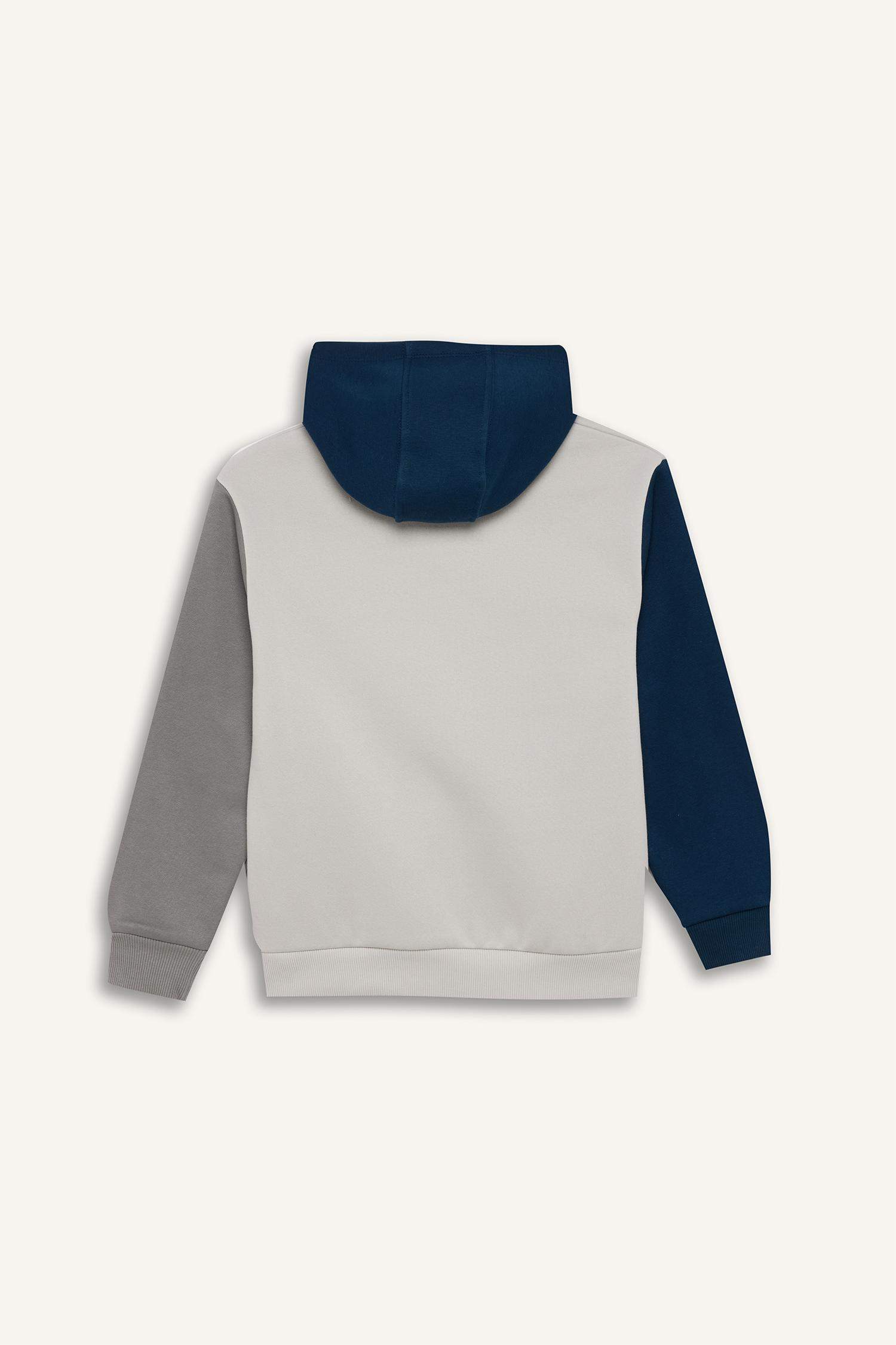 Erkek Çocuk Kapüşonlu Cep Baskılı Sweatshirt
