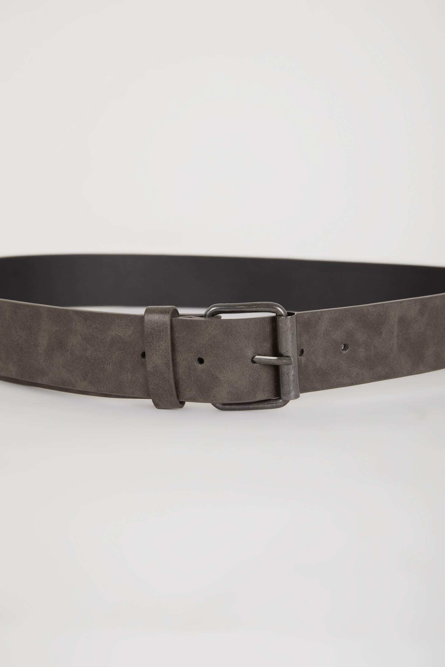 Erkek Kare Toka Suni Deri Jean Kemeri