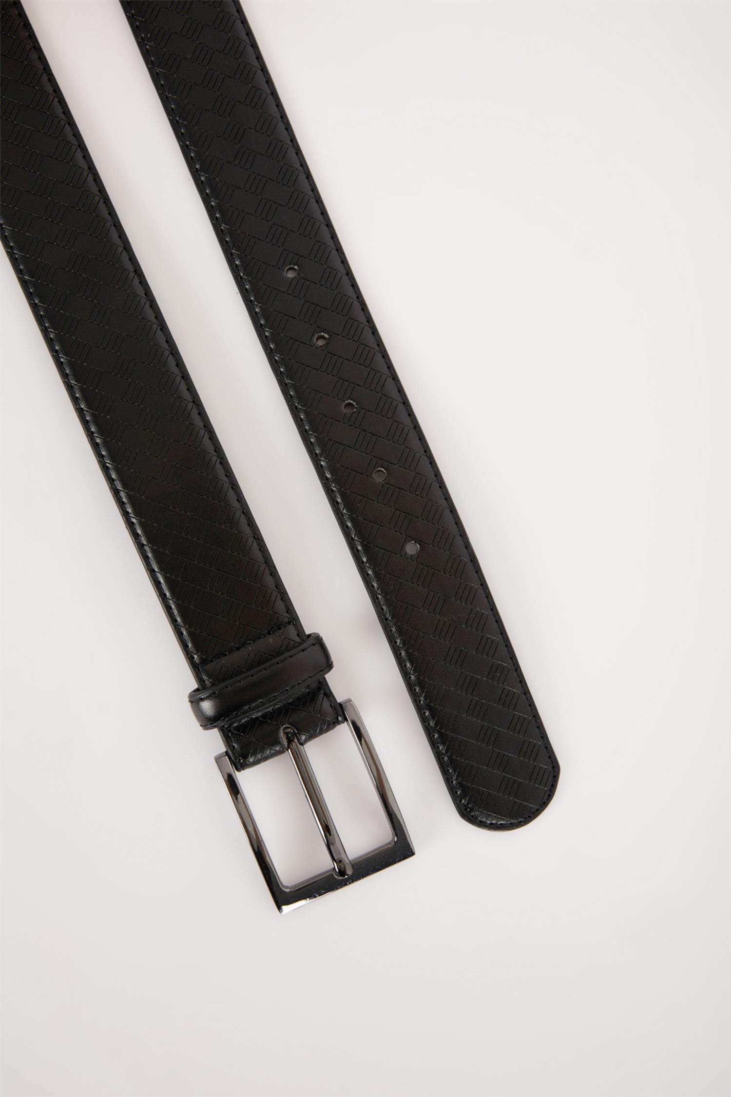 Erkek Dikdörtgen Toka Suni Deri Jean Kemeri