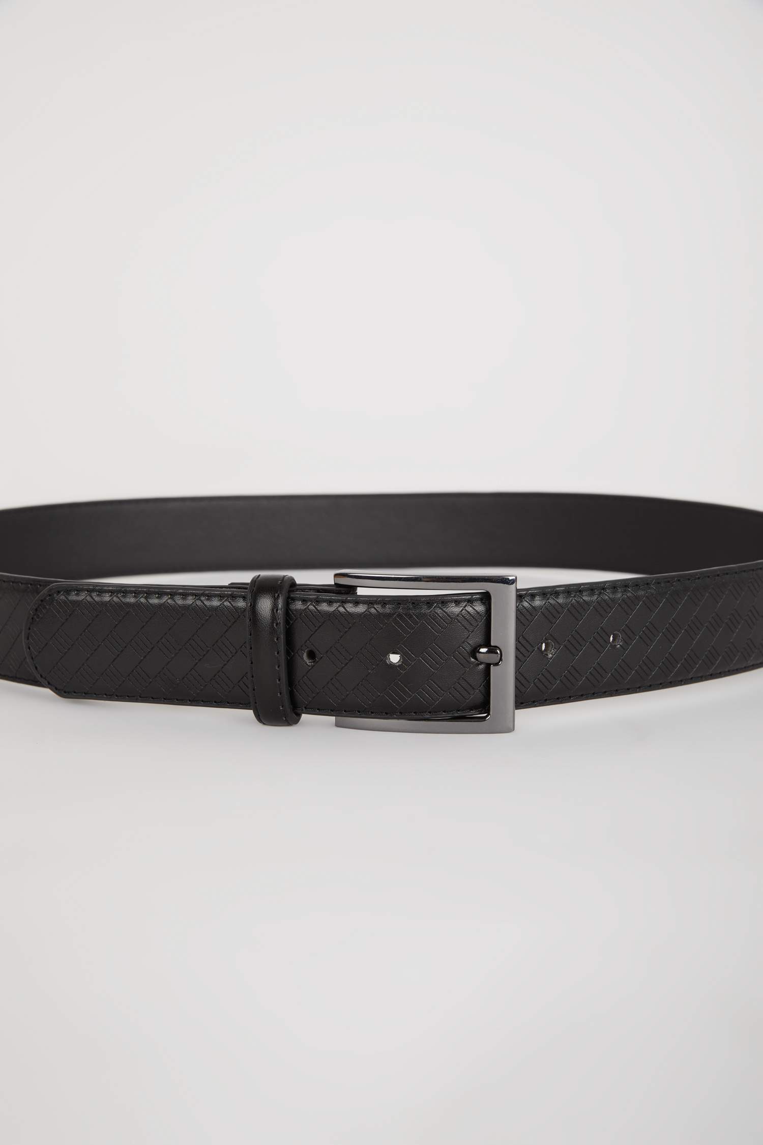 Erkek Dikdörtgen Toka Suni Deri Jean Kemeri