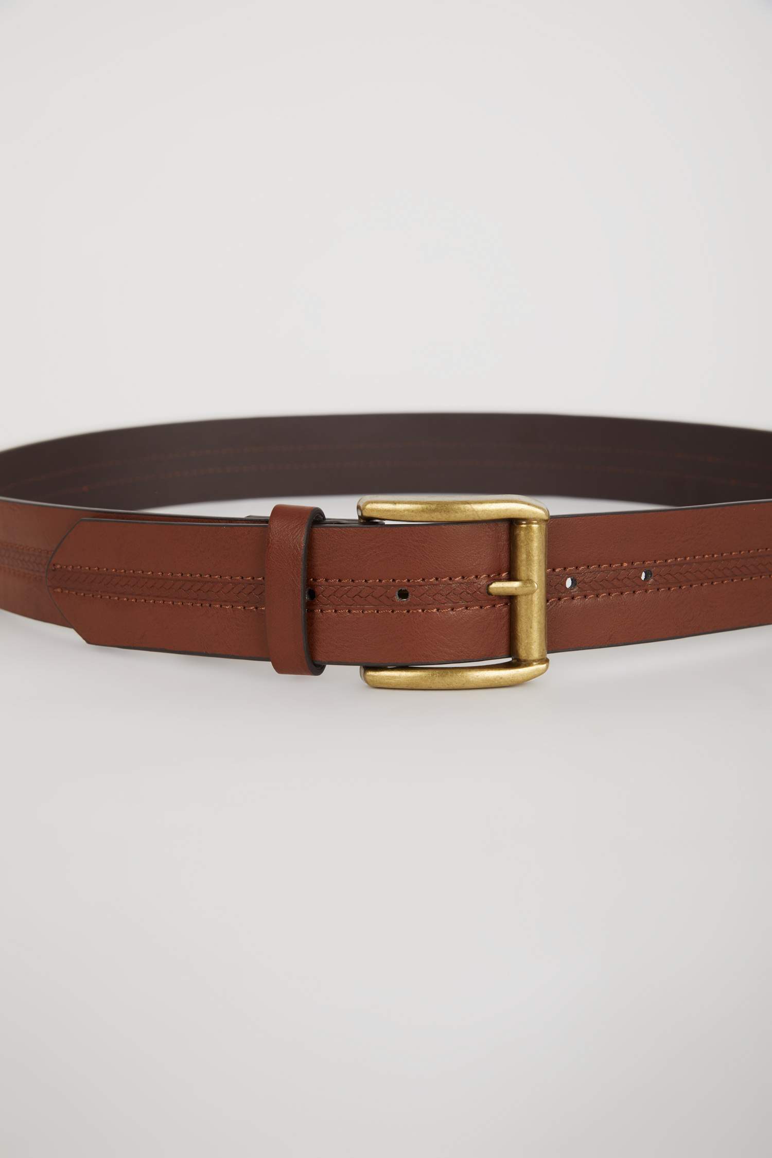 Erkek Kare Toka Suni Deri Jean Kemeri