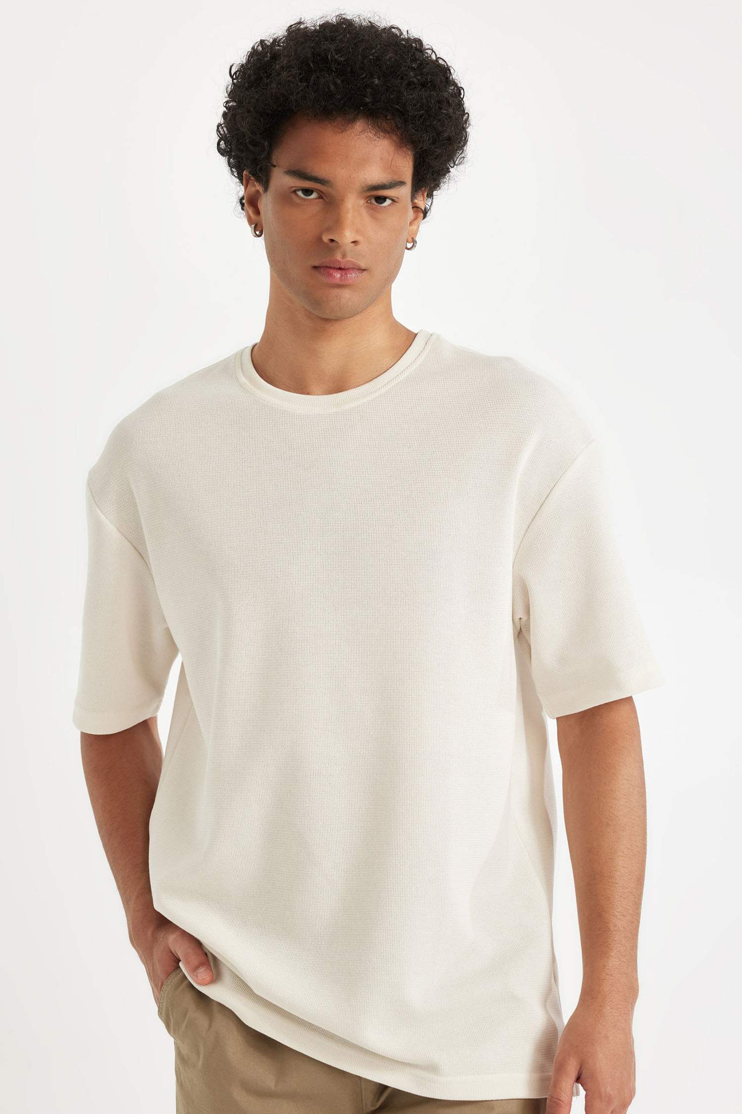 Comfort Regular Fit Rahat Kesim Bisiklet Yaka Kısa Kollu Ağır Kumaş Basic Düz Tişört