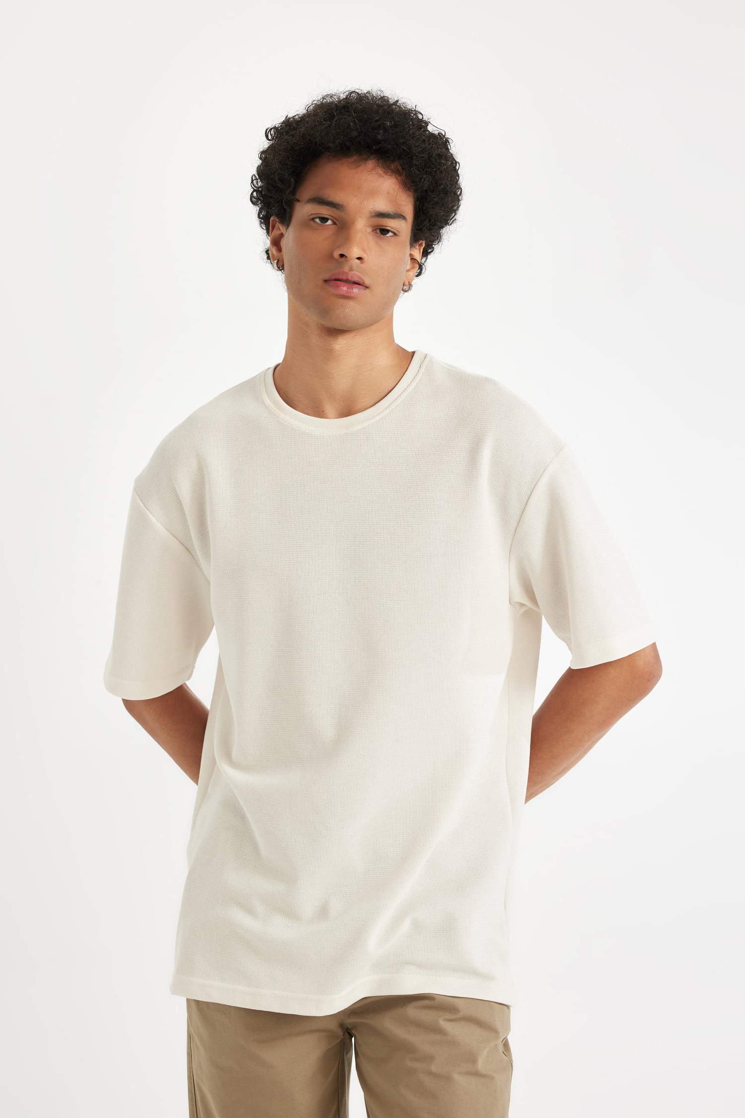 Comfort Regular Fit Rahat Kesim Bisiklet Yaka Kısa Kollu Ağır Kumaş Basic Düz Tişört