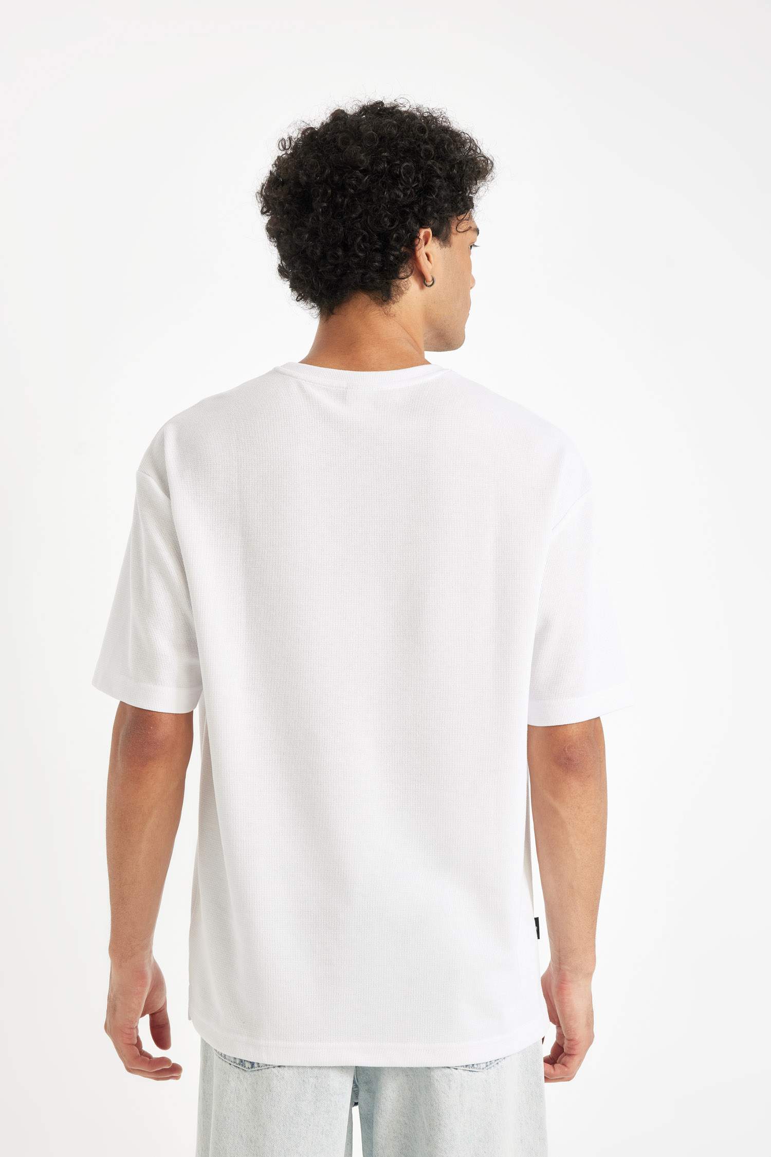 Comfort Regular Fit Rahat Kesim Bisiklet Yaka Kısa Kollu Ağır Kumaş Basic Düz Beyaz Tişört