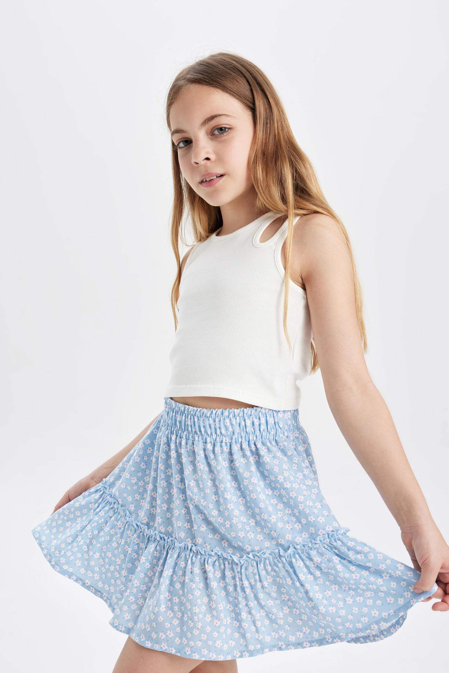 Girl Viscose Regular Fit Skirt