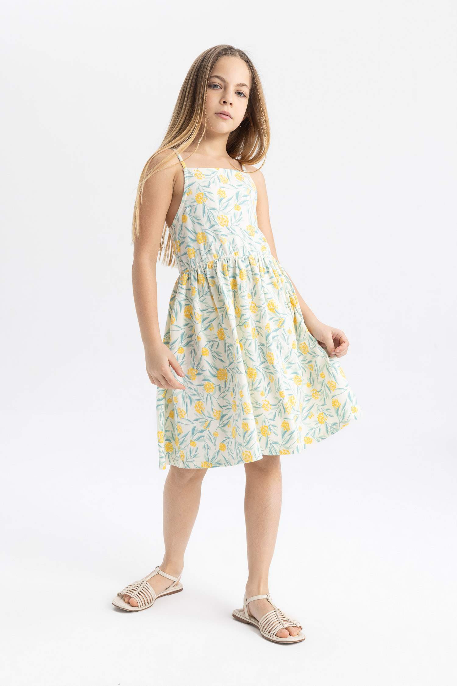 Robe à Bretelles Imprimée pour Fille