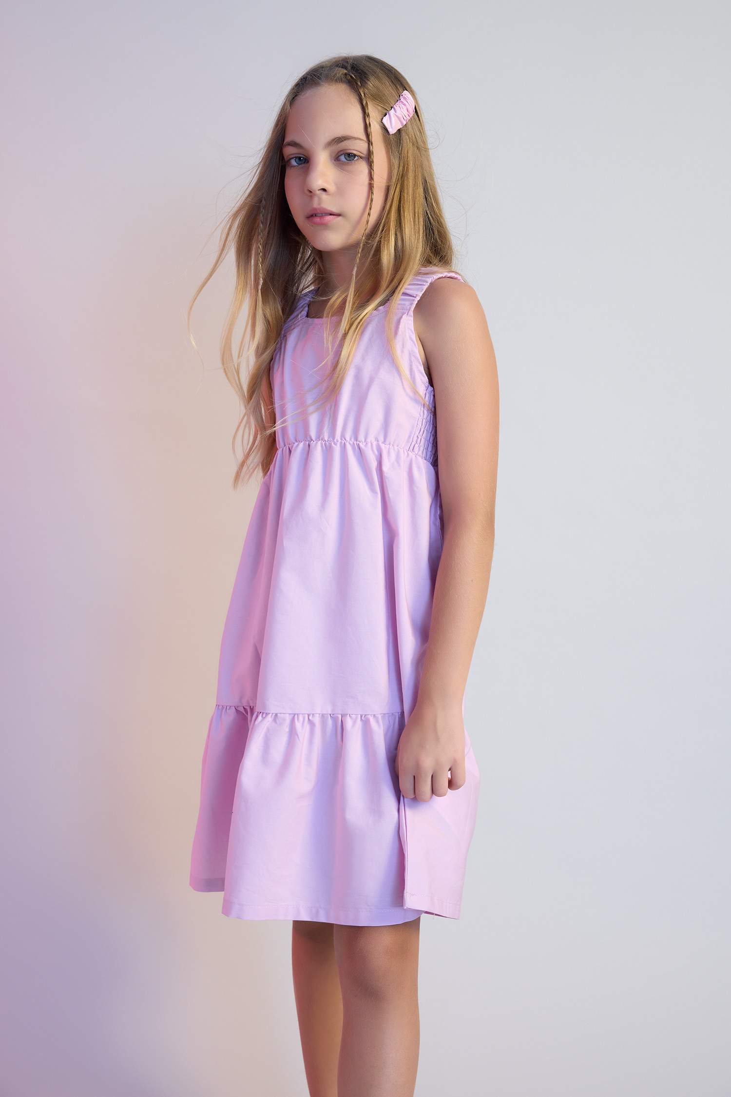 Girl Poplin Sleeveless Dress
