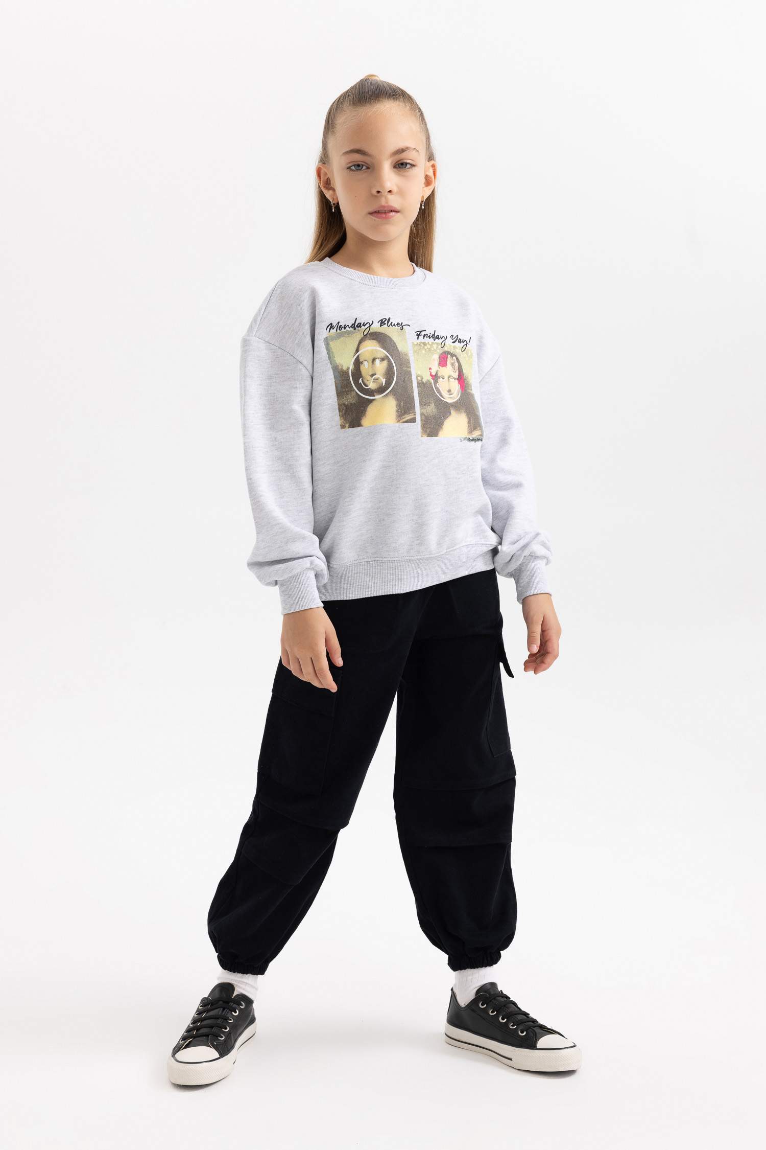 Girl Parachute Cargo Cotton Trousers