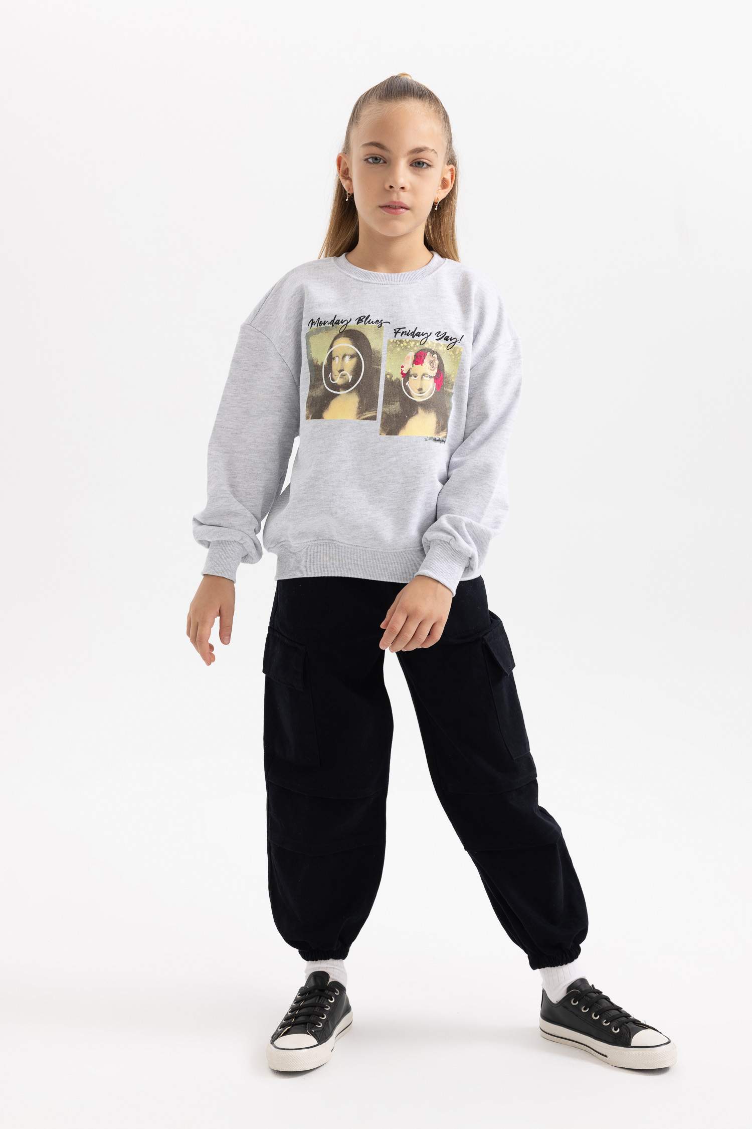 Girl Parachute Cargo Cotton Trousers