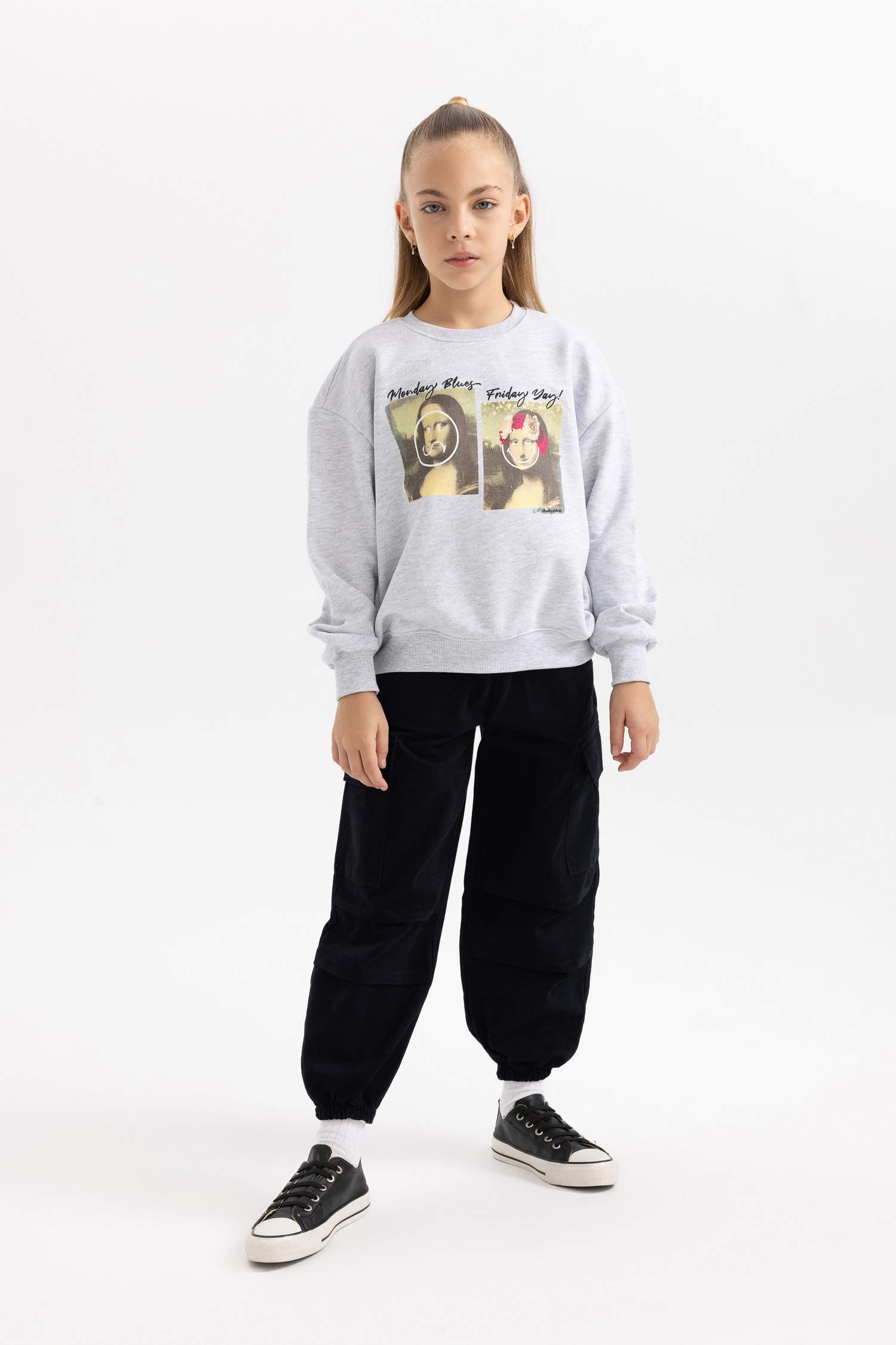 Girl Parachute Cargo Cotton Trousers