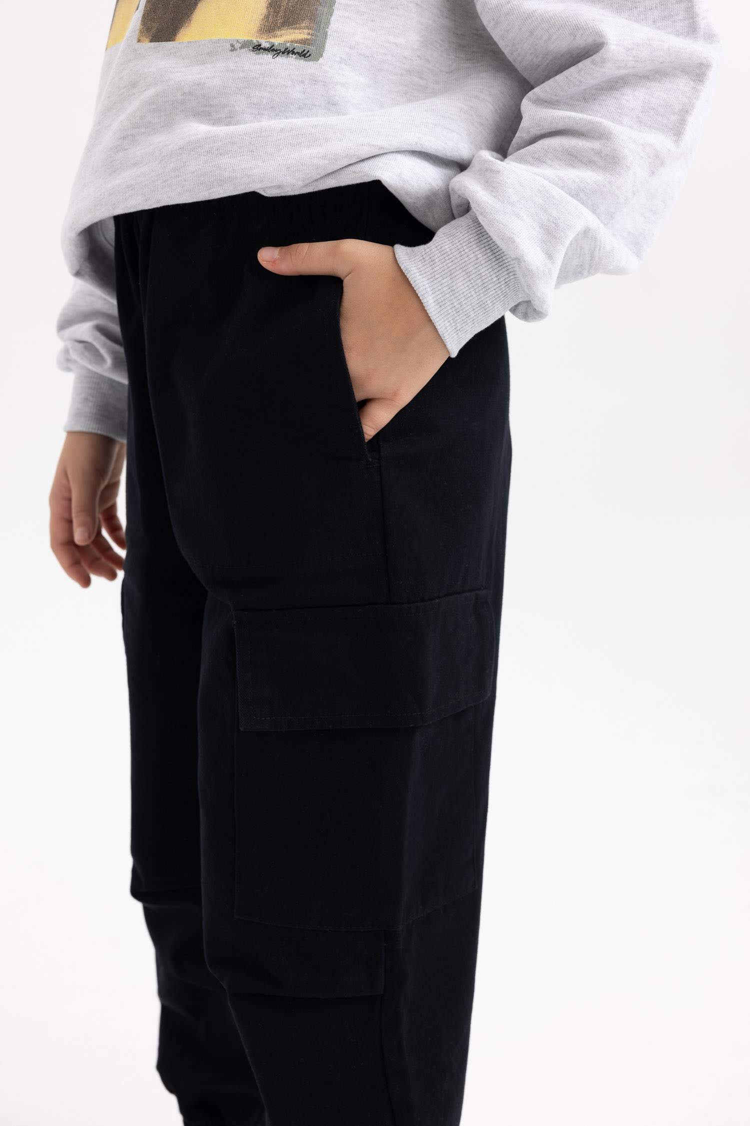 Girl Parachute Cargo Cotton Trousers