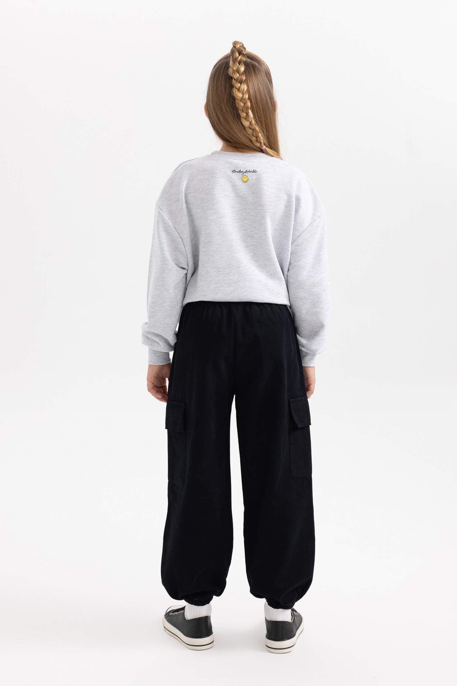 Girl Parachute Cargo Cotton Trousers
