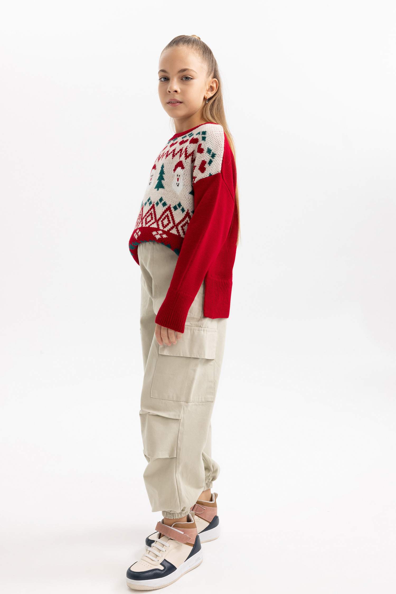 Girl Parachute Cargo Cotton Trousers