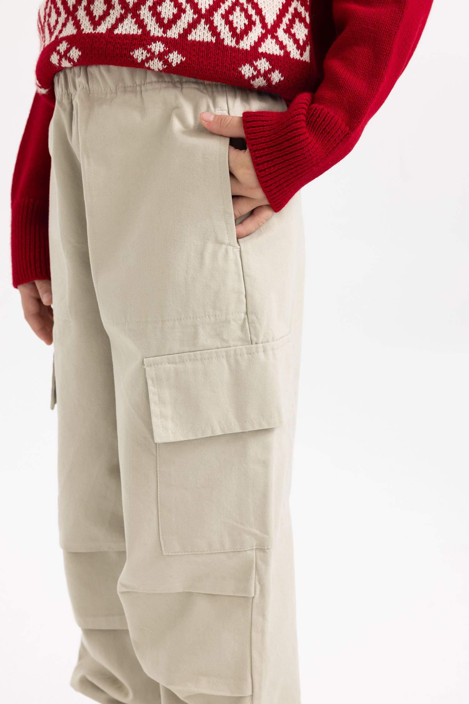 Girl Parachute Cargo Cotton Trousers