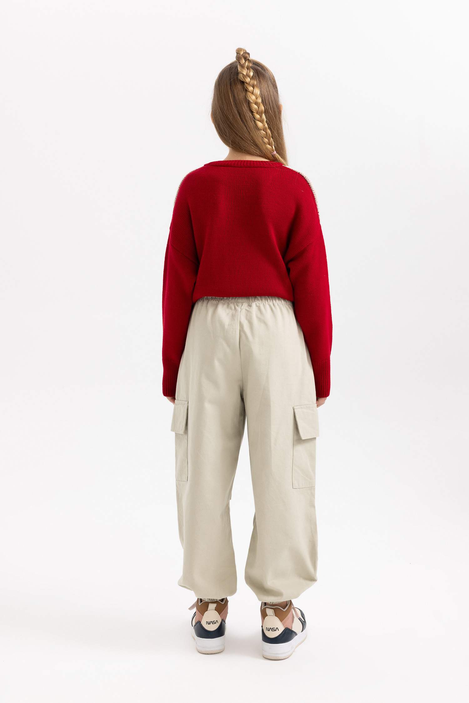 Girl Parachute Cargo Cotton Trousers