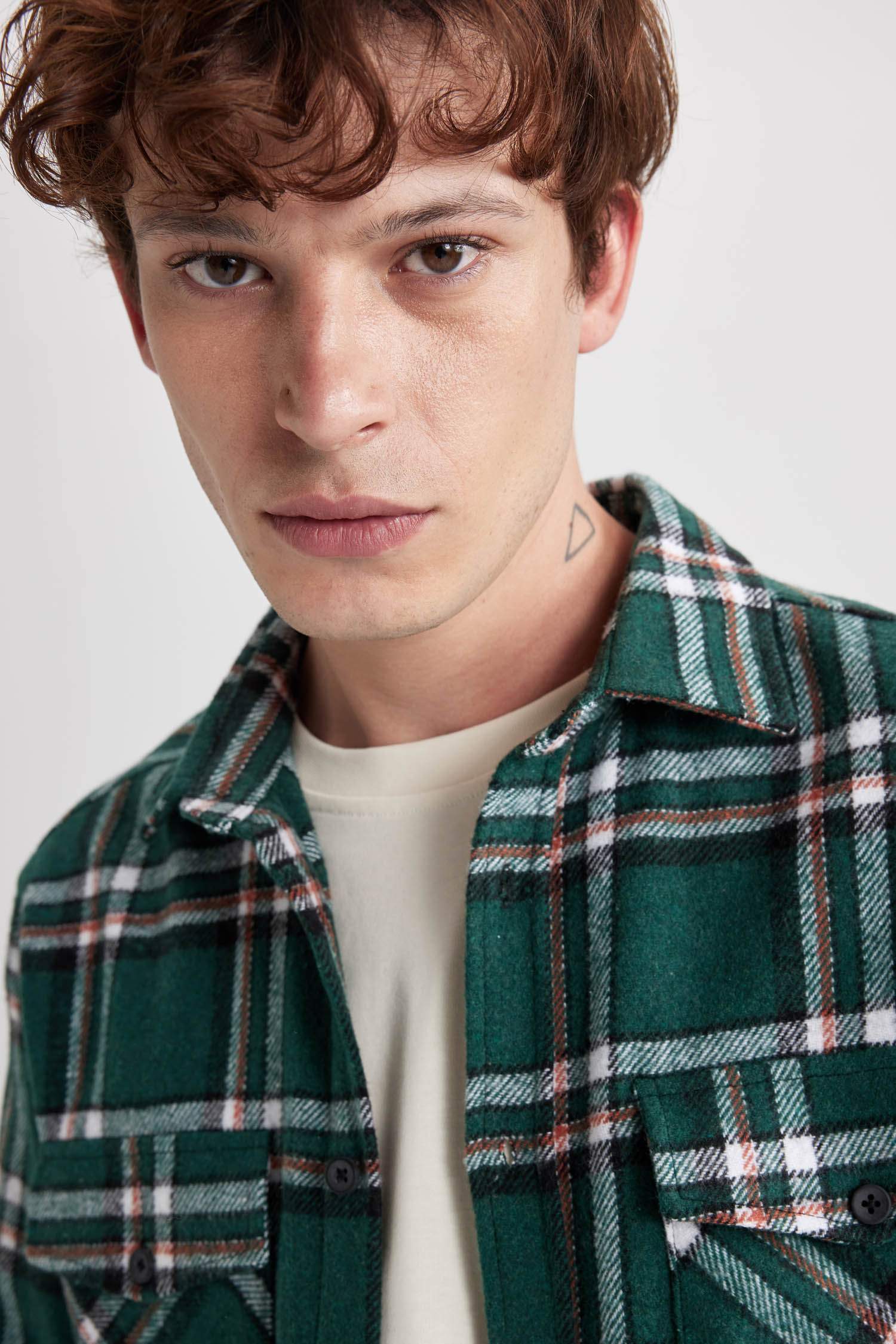 Regular Fit Cepli Kareli Oduncu Uzun Kollu Gömlek