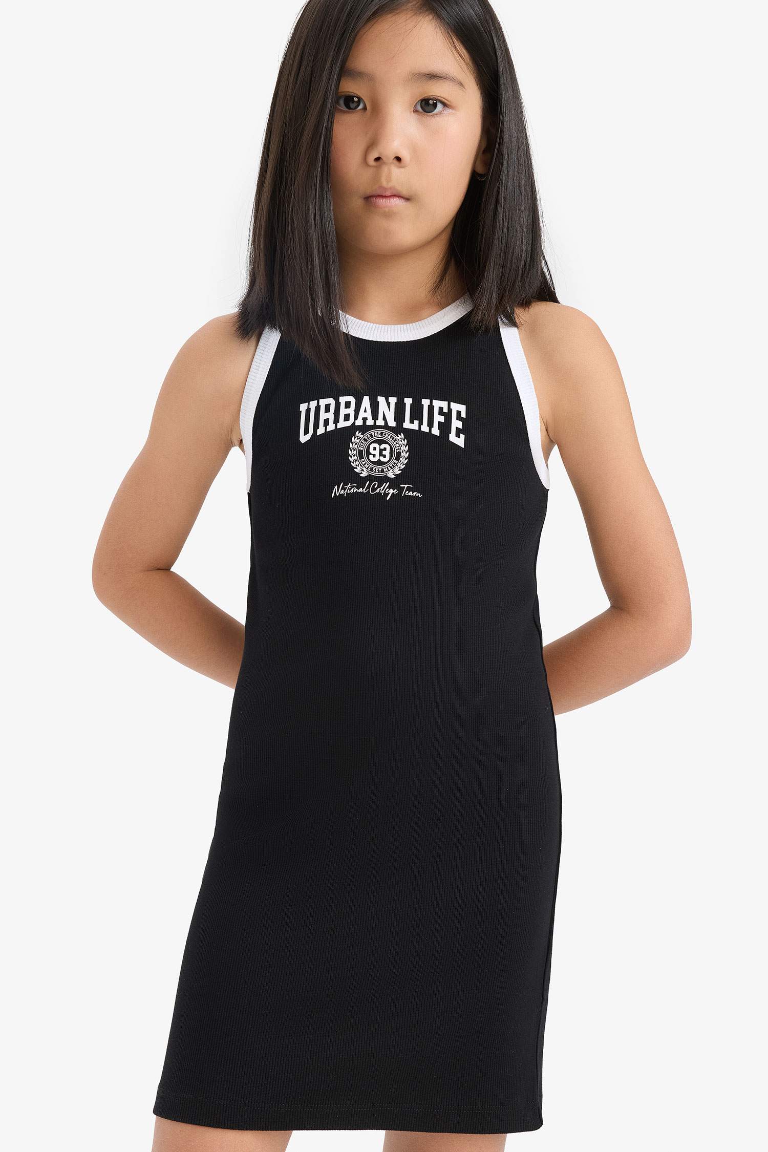 Қыздарға жеңсіз Трикотаж көйлек