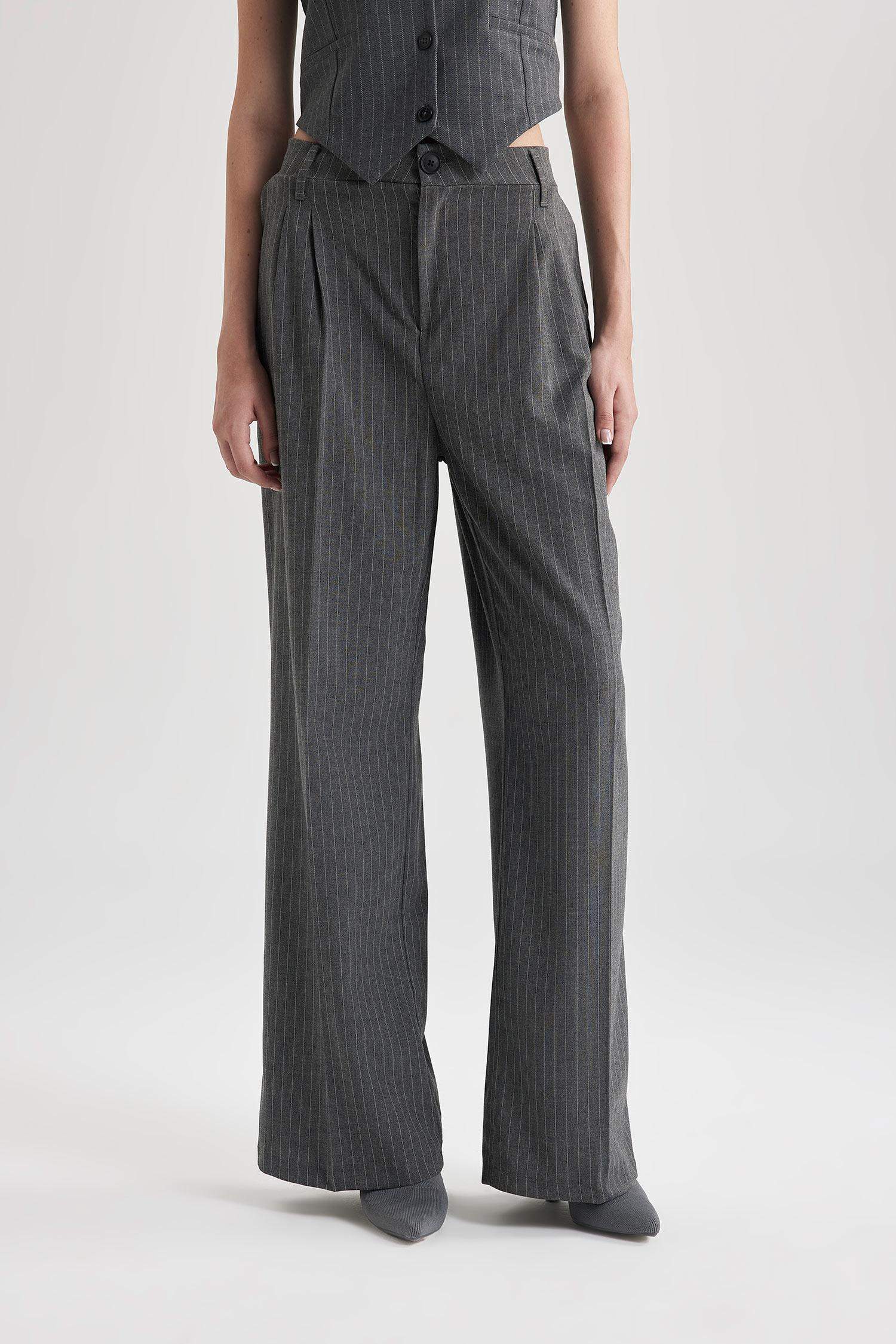 High Waist Wide Leg Woven Trousers