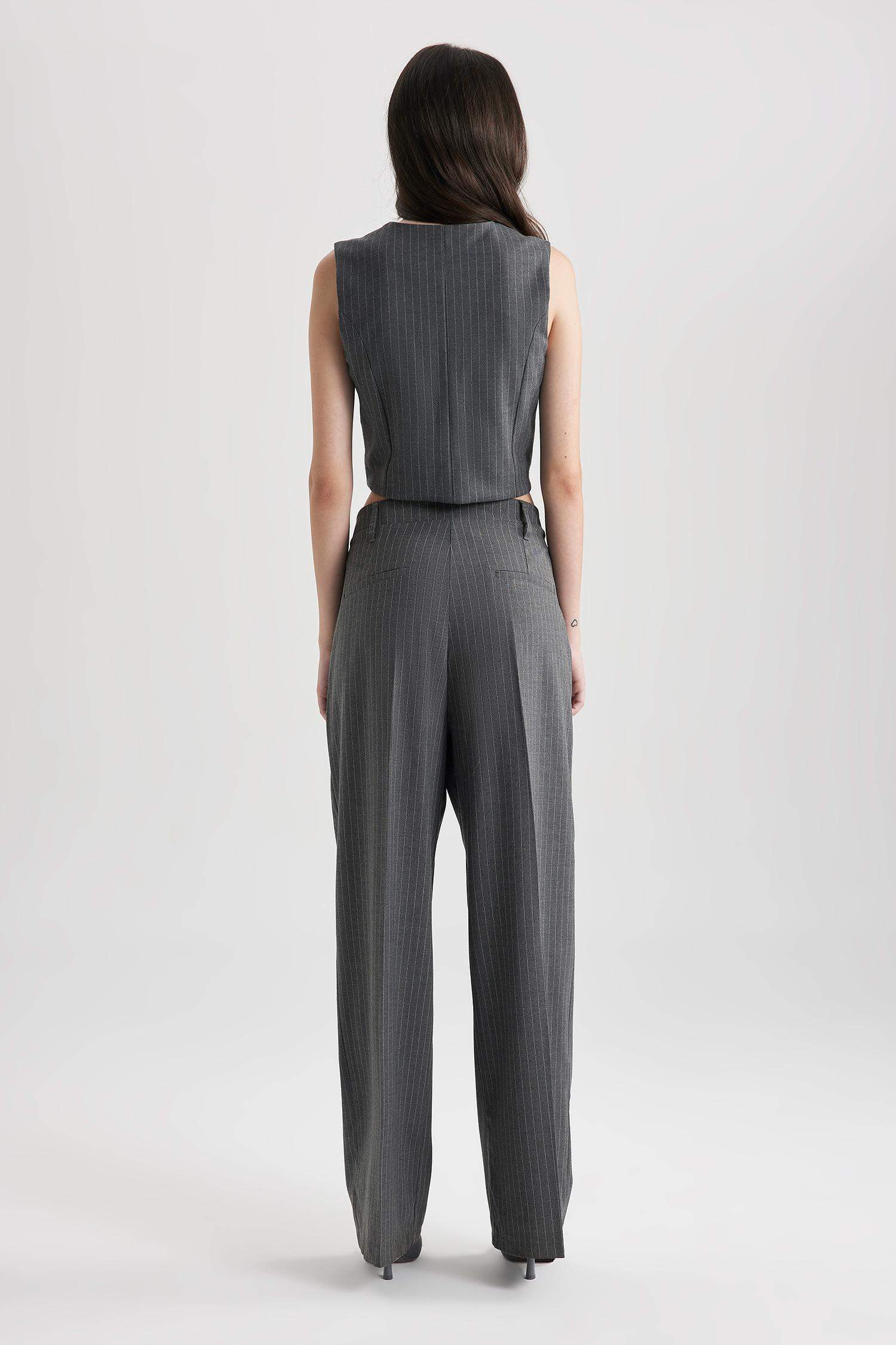 High Waist Wide Leg Woven Trousers