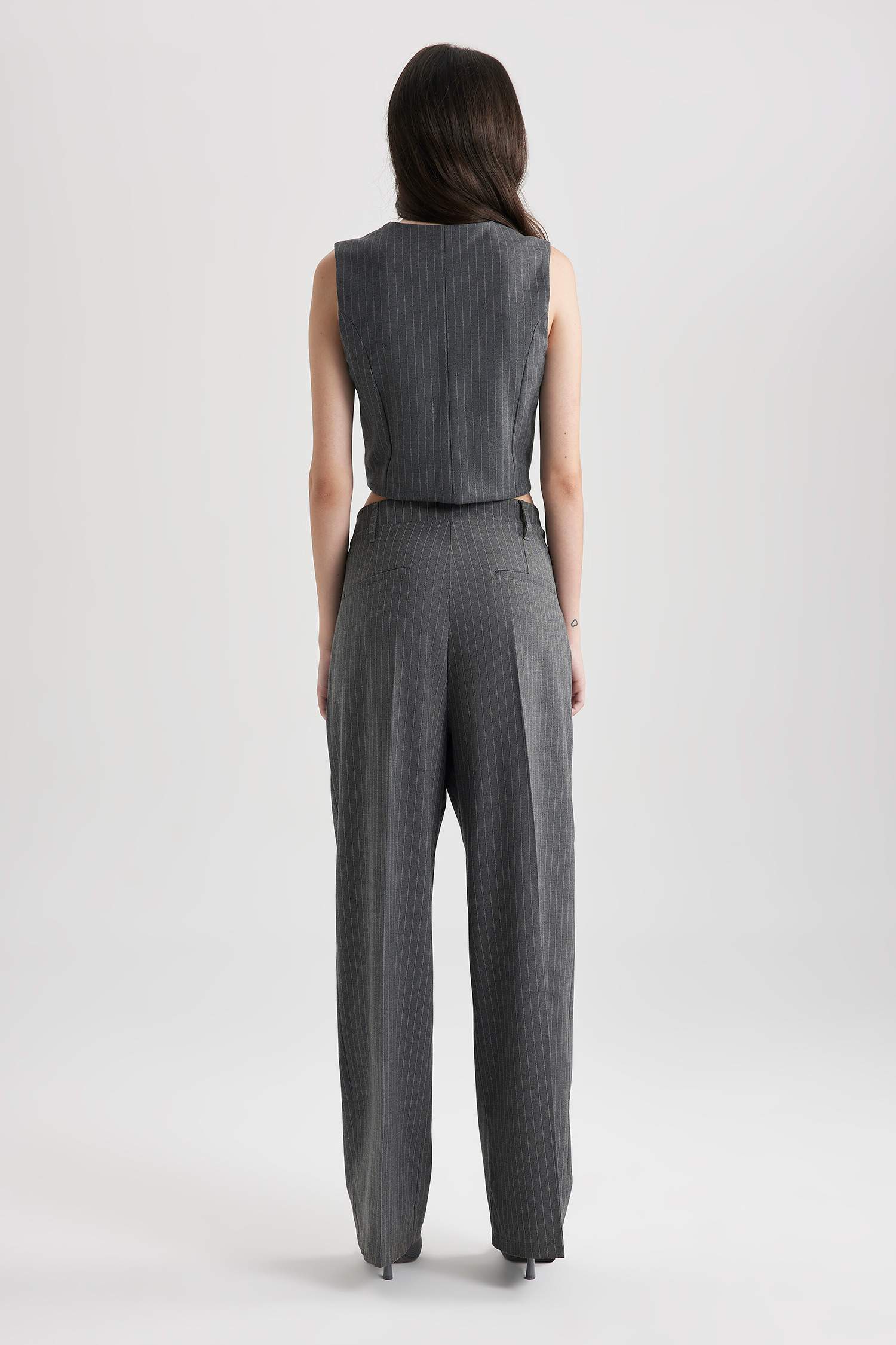 High Waist Wide Leg Woven Trousers