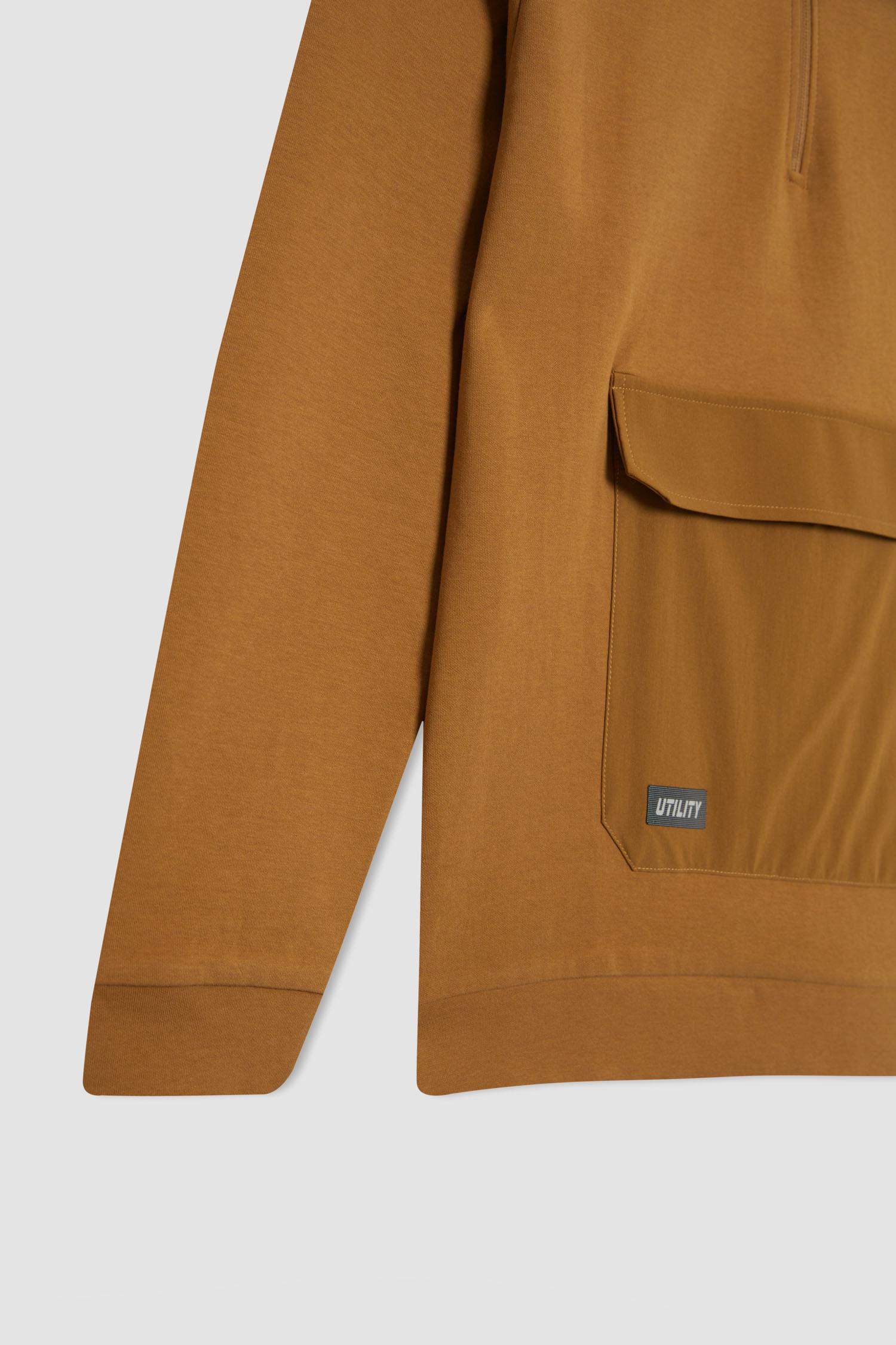 Standart Fit Dik Yaka Fermuarlı Cepli Sporcu Sweatshirt