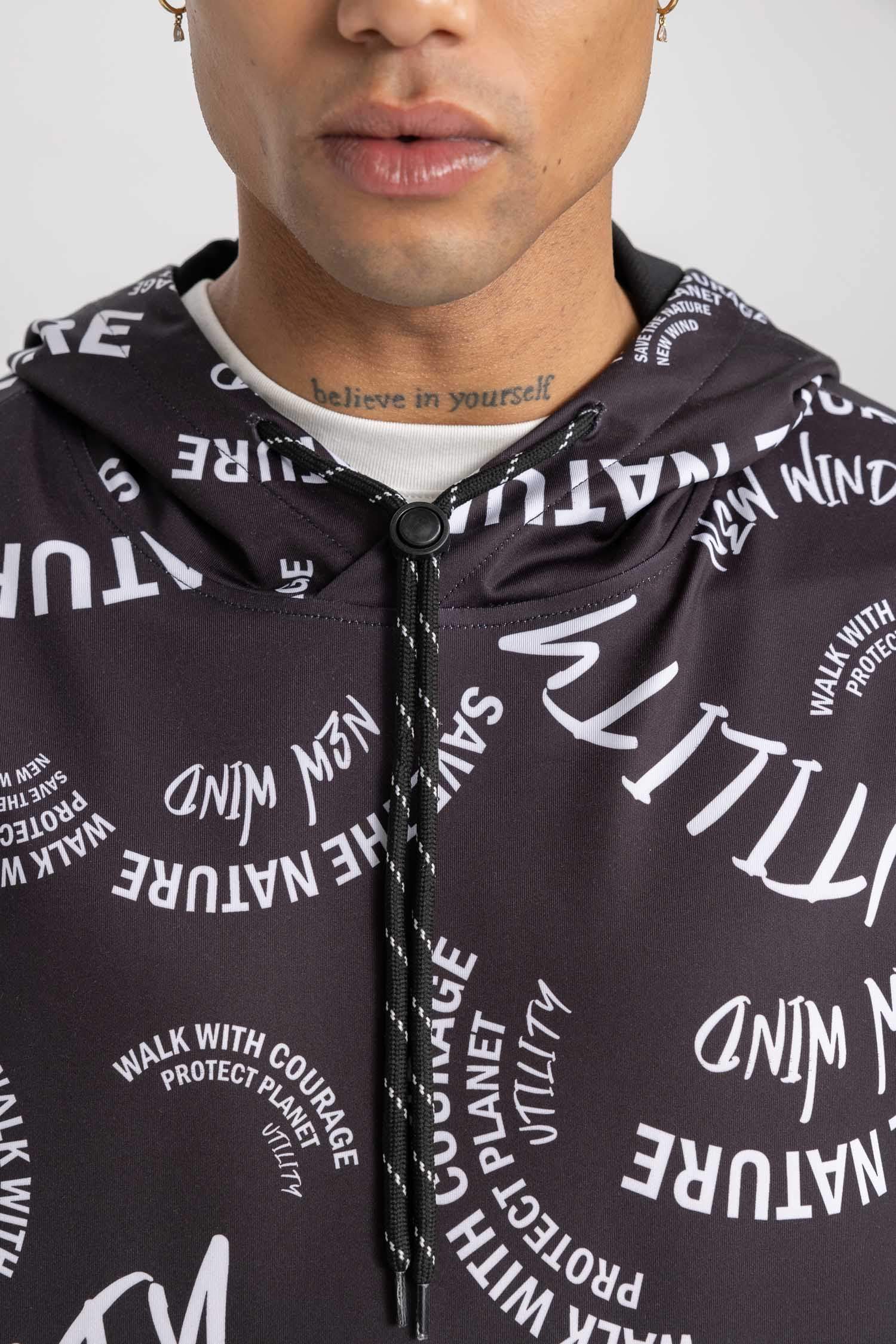 DeFactoFit Standard Fit Hooded Scuba Fabric Sports Sweatshirt