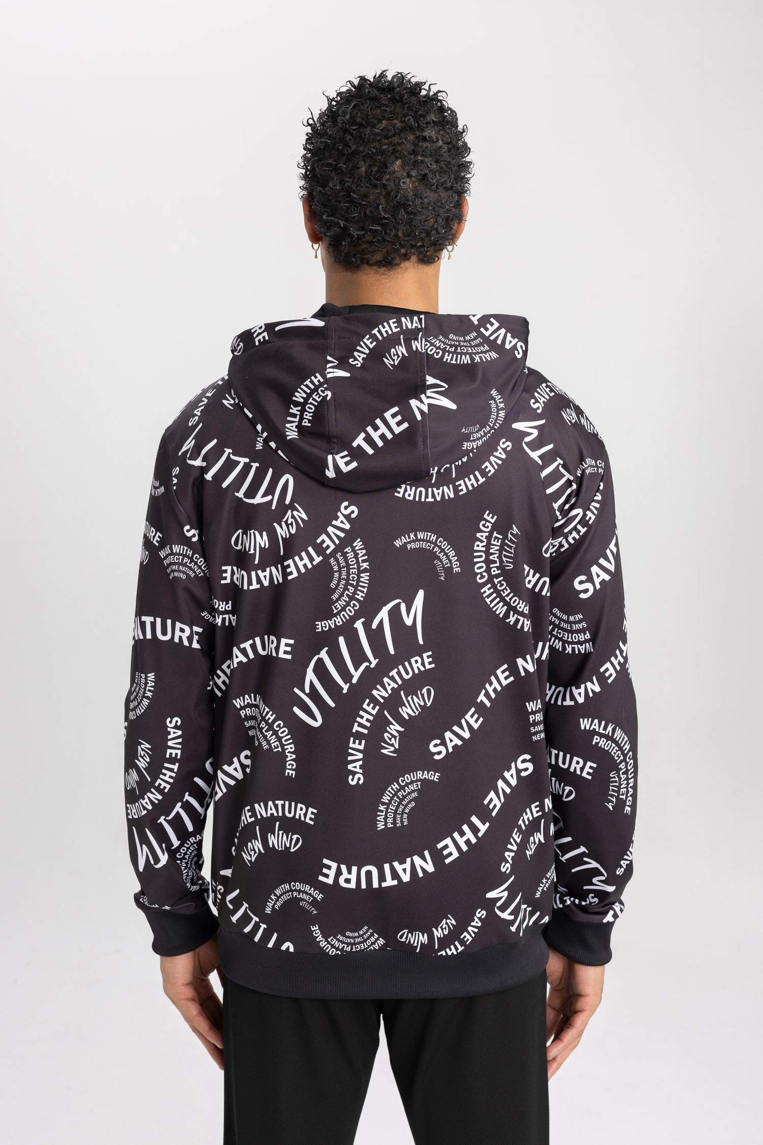 DeFactoFit Standard Fit Hooded Scuba Fabric Sports Sweatshirt