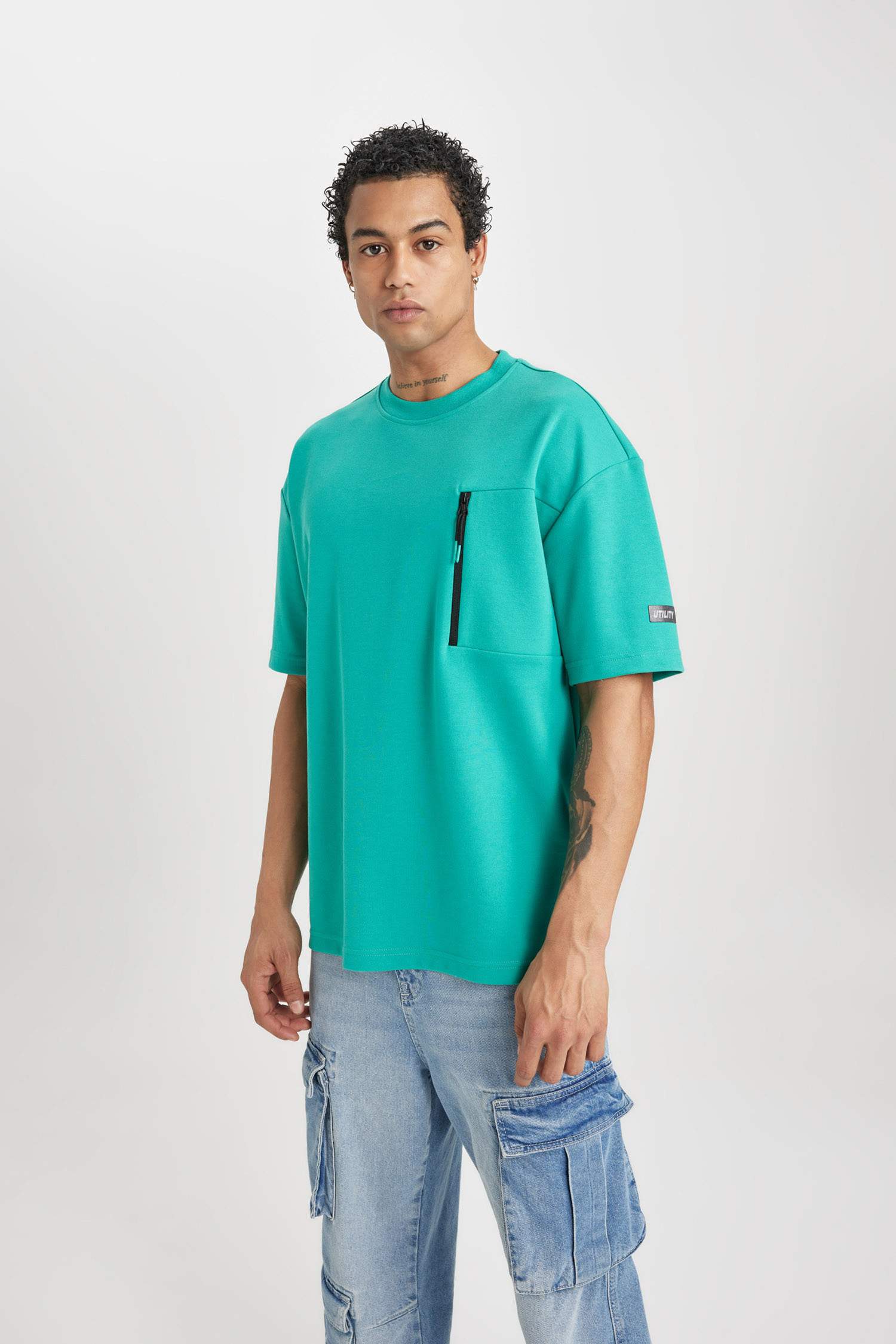 DeFactoFit Oversize Fit Crew Neck Printed T-Shirt
