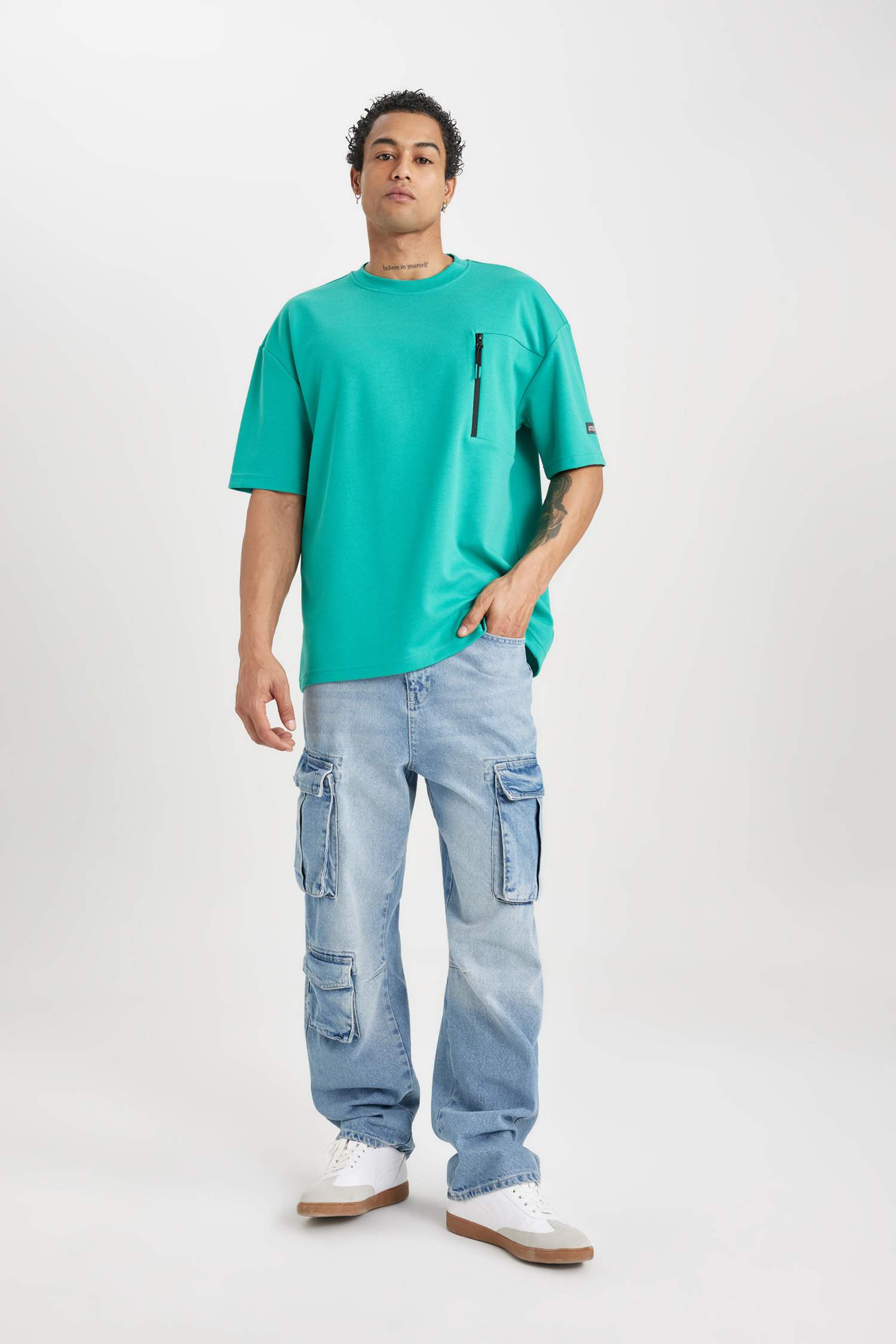 DeFactoFit Oversize Fit Crew Neck Printed T-Shirt