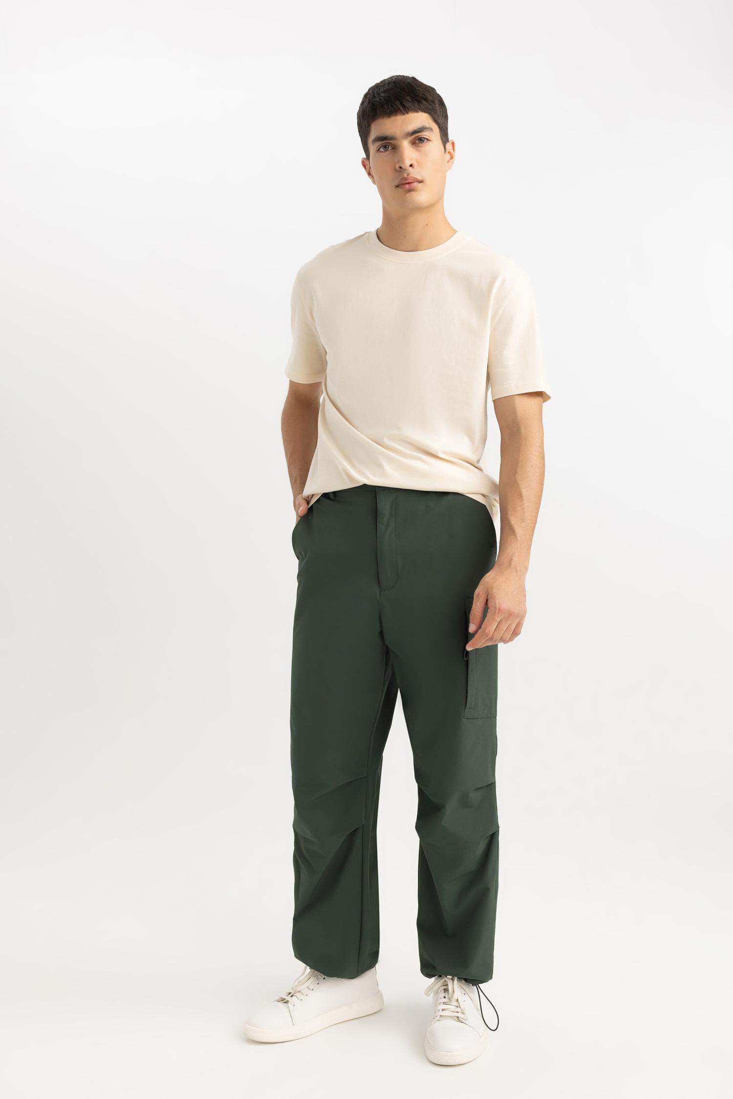 Yazlık Pantolon Relax Fit Rahat Kesim Kargo Cepli Beli Paçası Lastikli