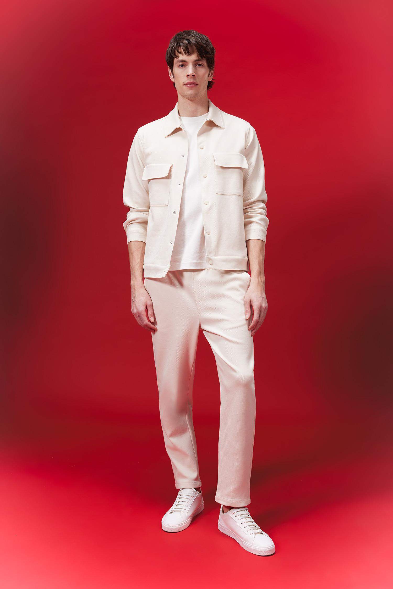 Yazlık Jogger Pantolon Relax Fit Rahat Kesim Düz Paça Cepli Beli Bağcıklı