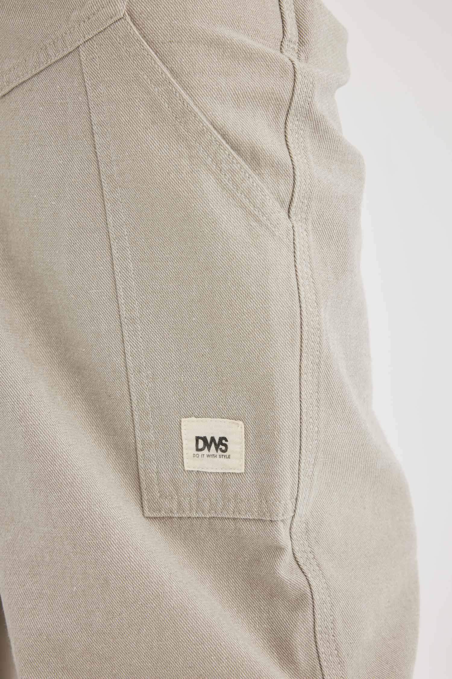 Relax Fit Rahat Kesim Yazlık Pantolon Keten Karışımlı Cepli Düz Paça