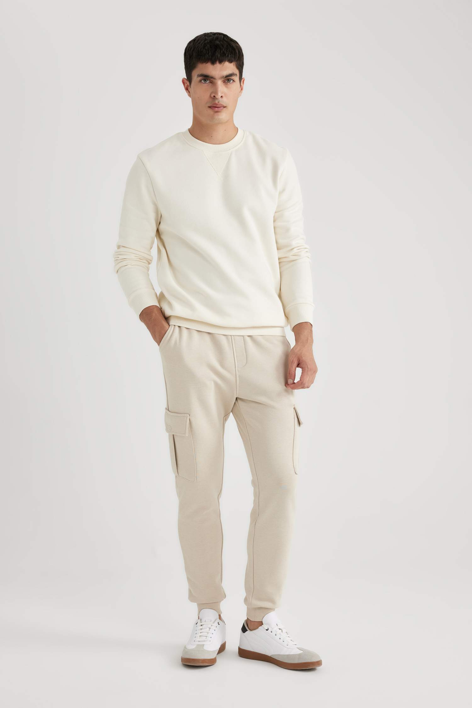 Slim Fit Rib Hem With Cargo Pocket Trousers