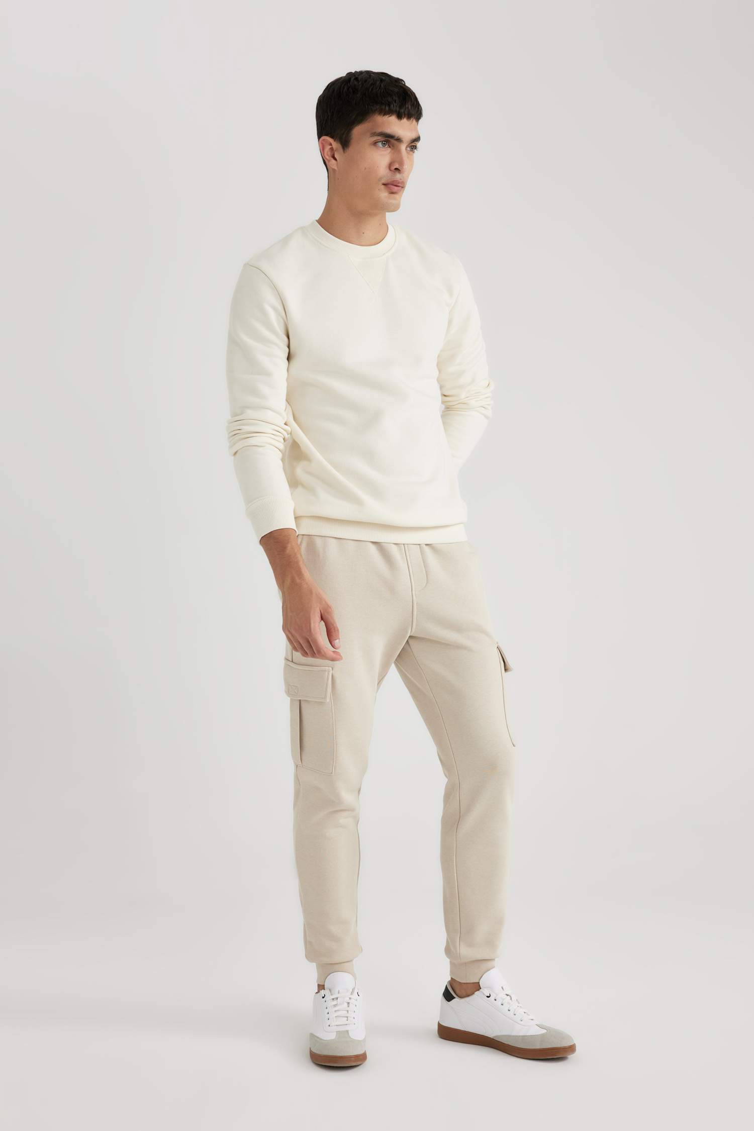 Slim Fit Rib Hem With Cargo Pocket Trousers