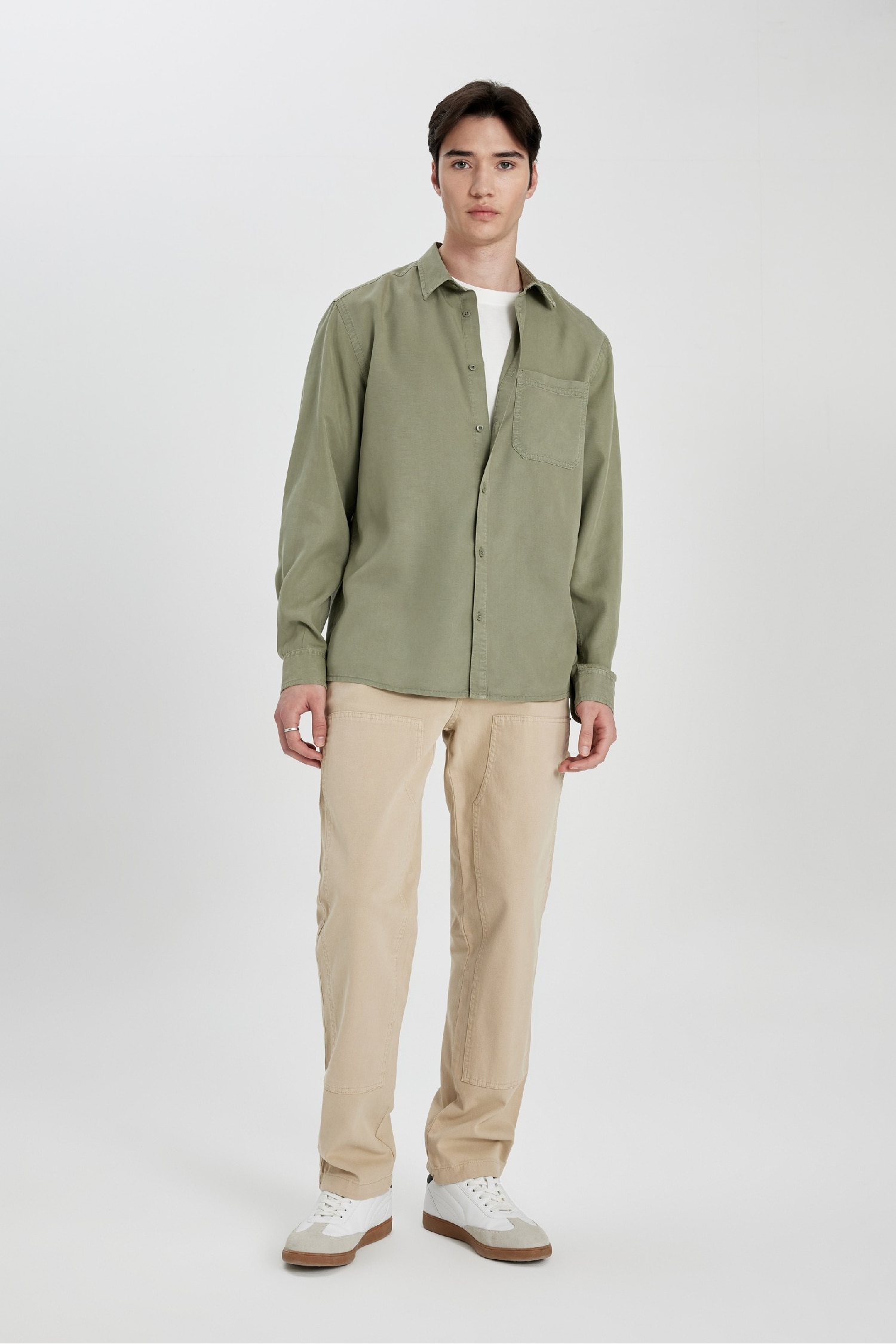 Kanvas Pantolon Pantolon Wide Leg Fit Geniş Kalıp Normal Bel Geniş Bol Paça