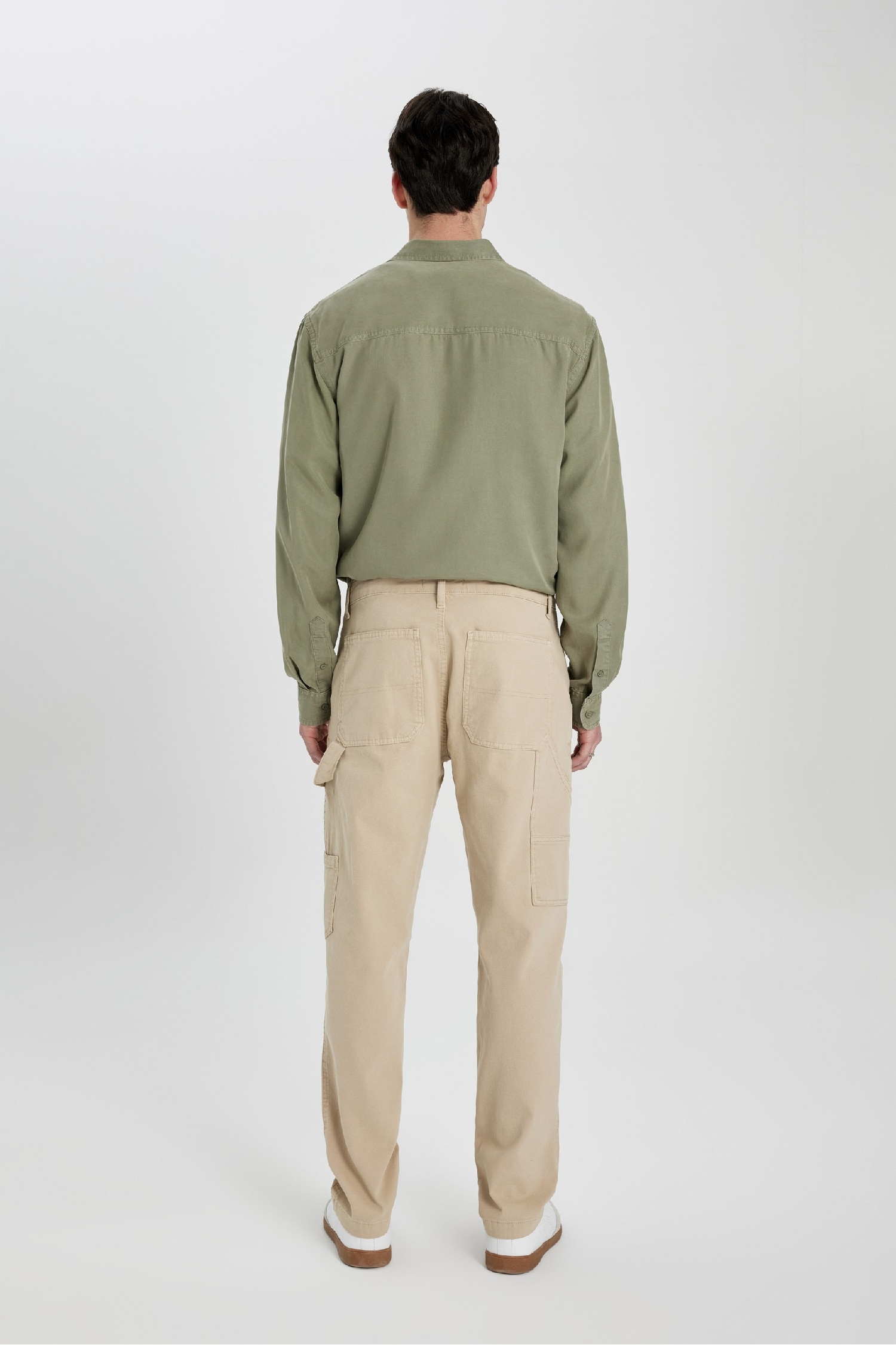 Kanvas Pantolon Pantolon Wide Leg Fit Geniş Kalıp Normal Bel Geniş Bol Paça