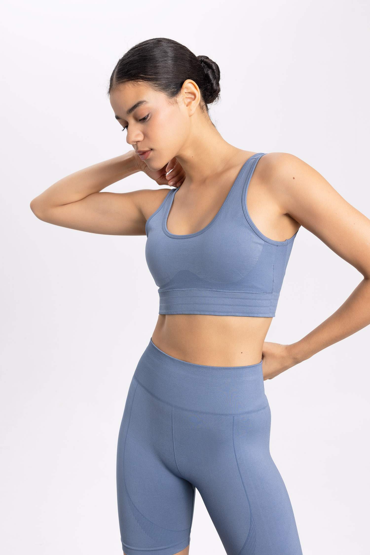 Bisiklet Yaka Sporcu Seamless Bra