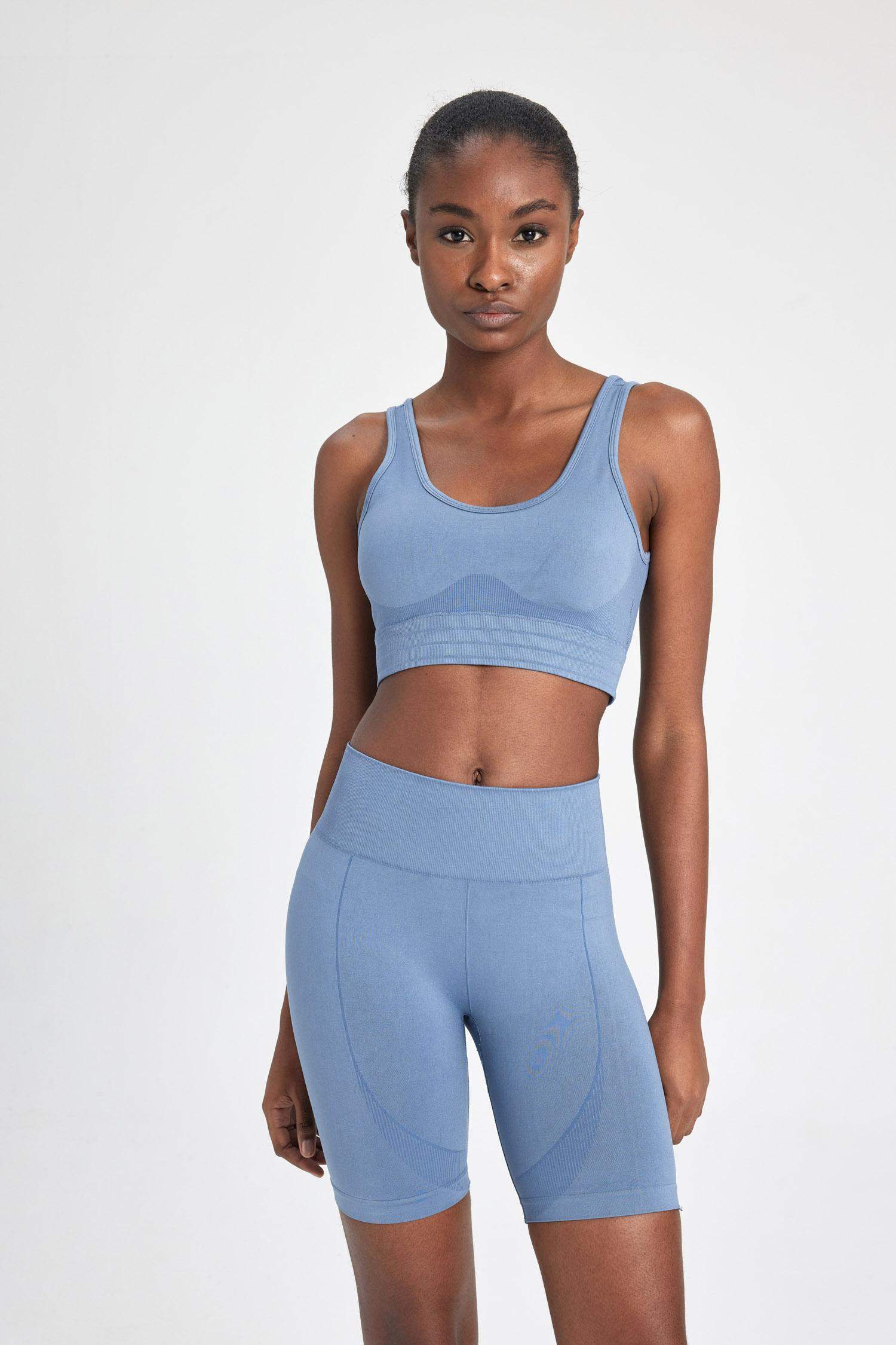 Bisiklet Yaka Sporcu Seamless Bra