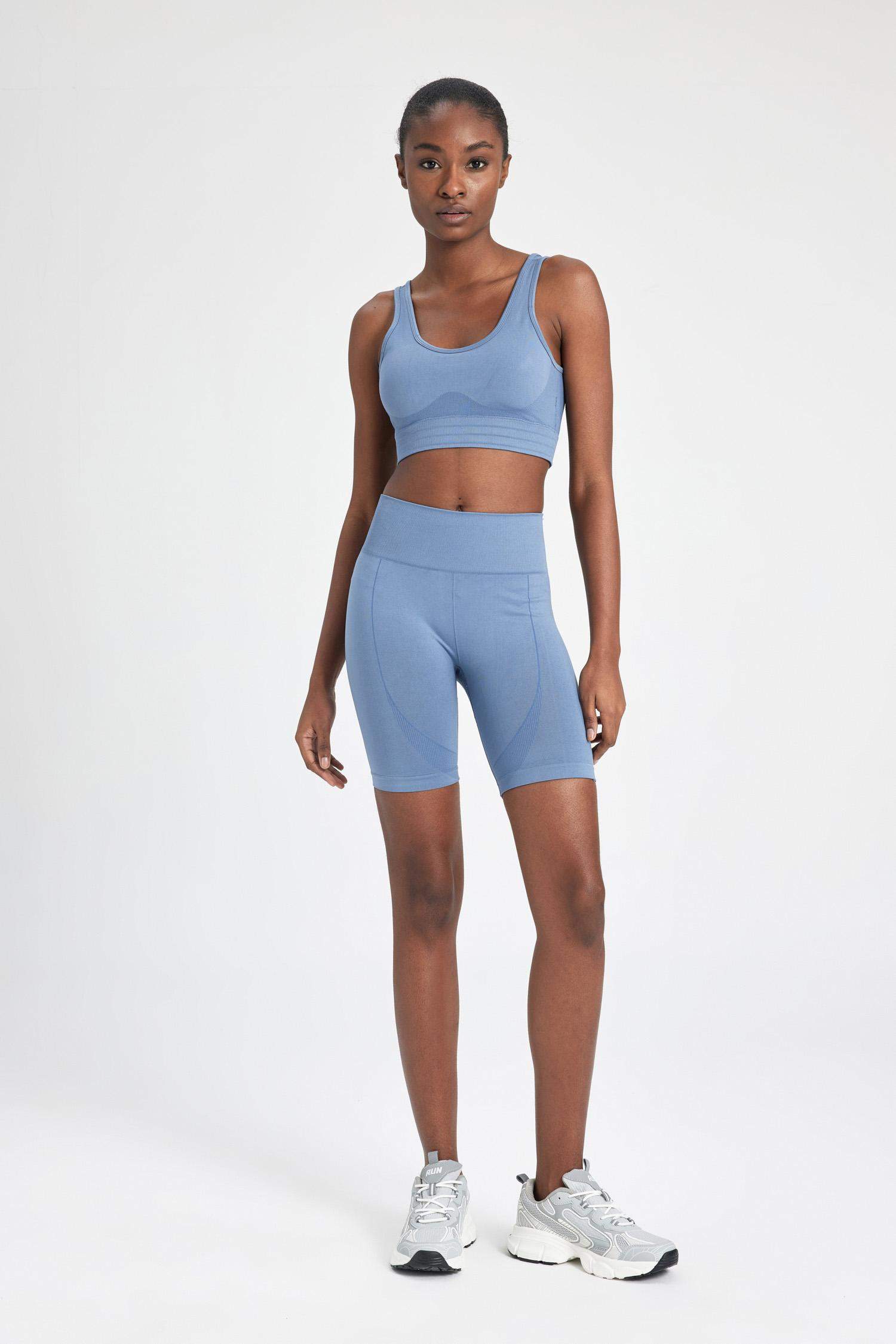 Bisiklet Yaka Sporcu Seamless Bra