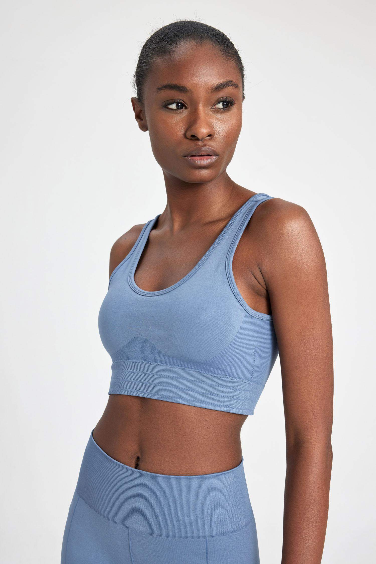 Bisiklet Yaka Sporcu Seamless Bra