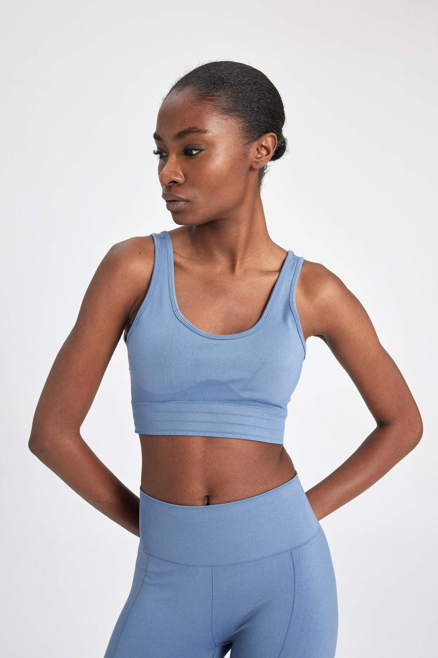 Bisiklet Yaka Sporcu Seamless Bra