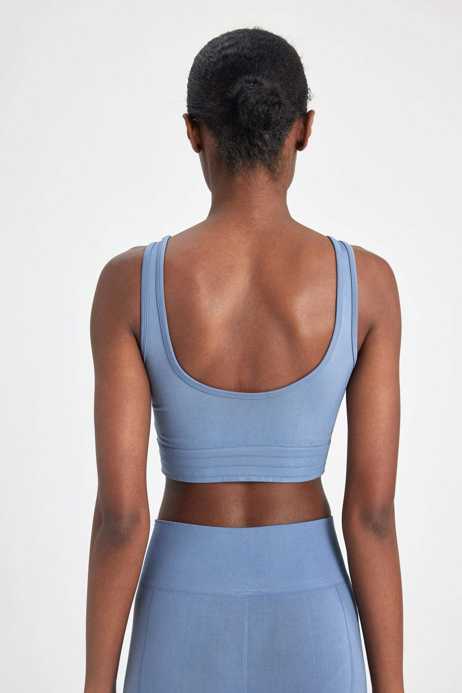 Bisiklet Yaka Sporcu Seamless Bra