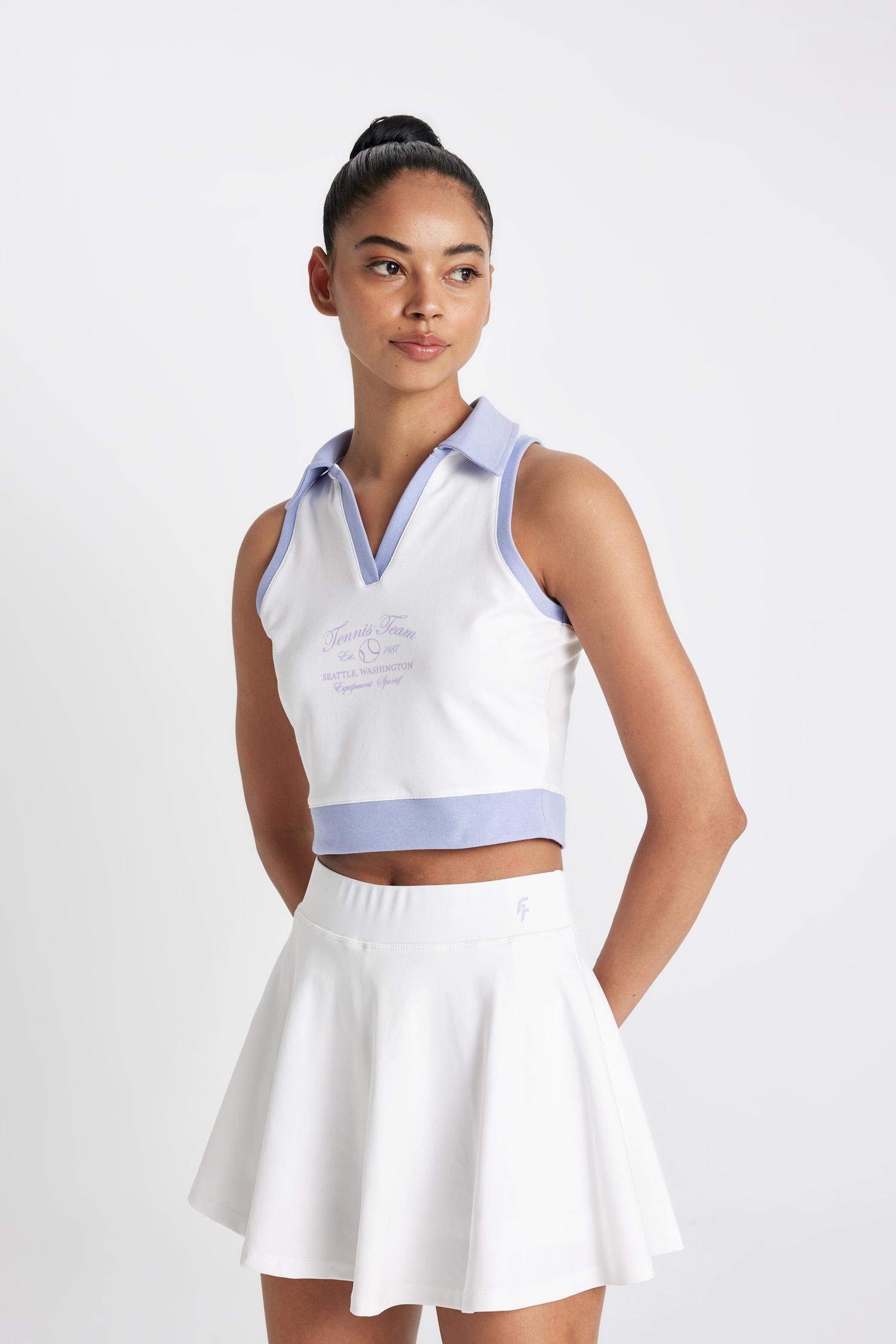 تي شيرت كروب توب رياضي بياقة بولو من DeFactoFit