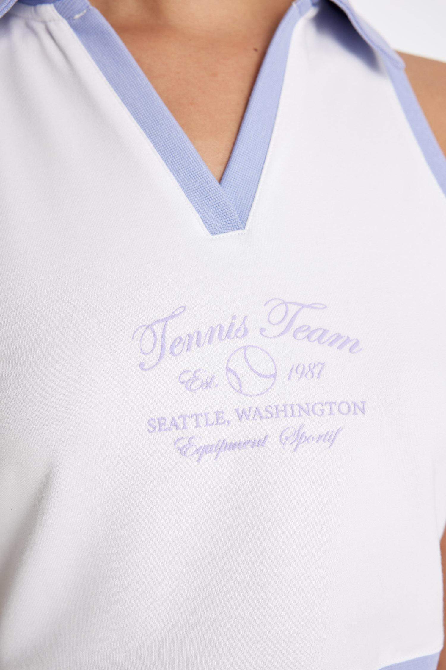 تي شيرت كروب توب رياضي بياقة بولو من DeFactoFit