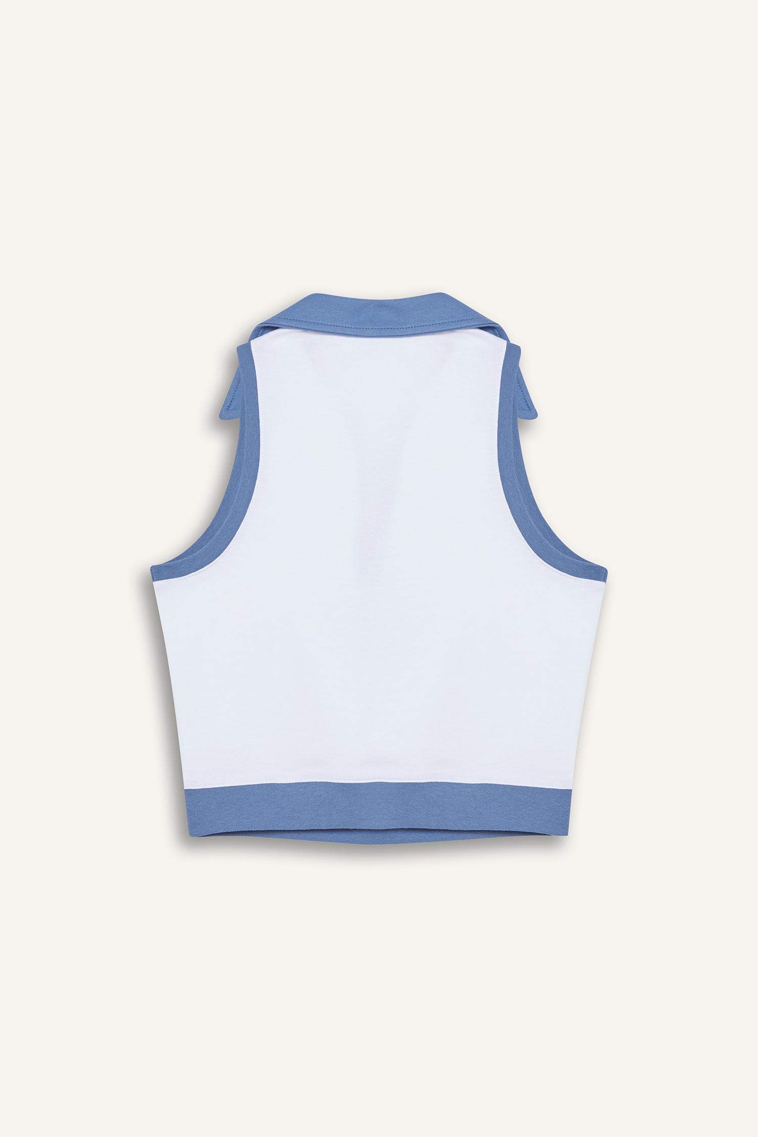 DeFactoFit Crop Polo Yaka Baskılı Sporcu Atlet